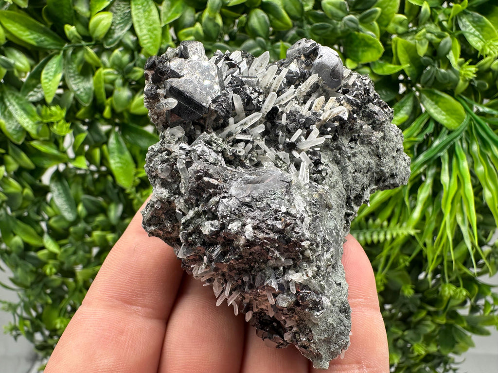 Lovely specimen Green Quartz inclusions Chlorite and Sphalerite/ Natural minerals/ Souvenir crystal gift minerals famous 9th September/Madan