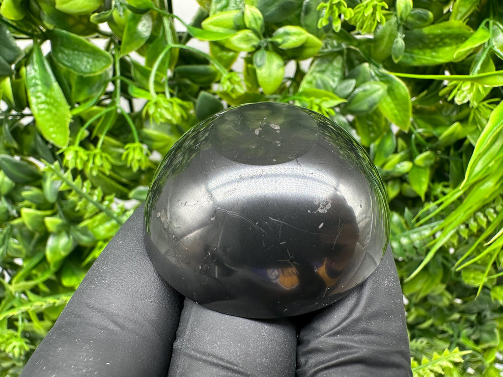 Polished Shungite Bowl (50mm): EMF Protection, Karelian Origin