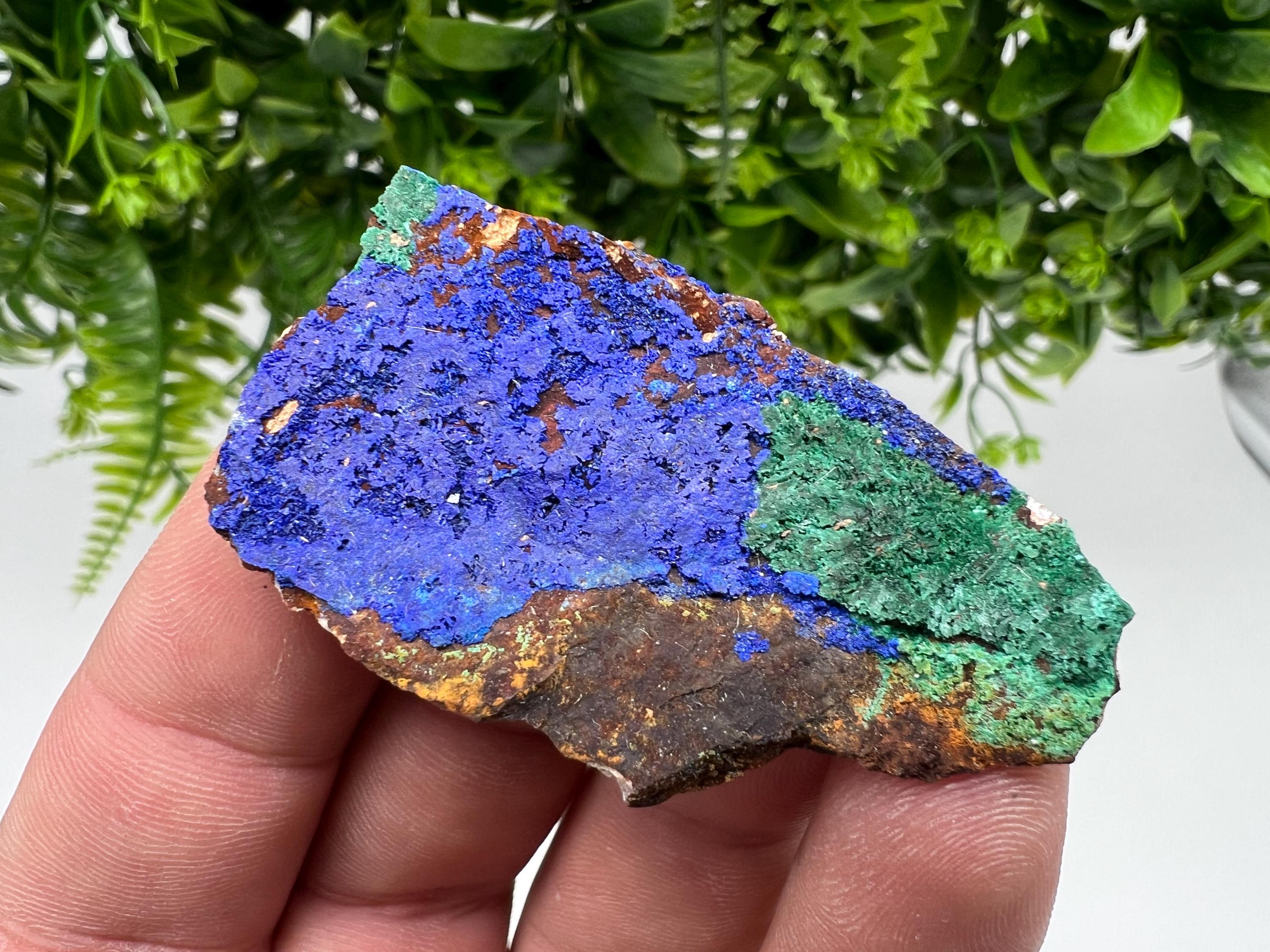 Moroccan Azurite Malachite Specimen, Blue Green Crystal Mineral