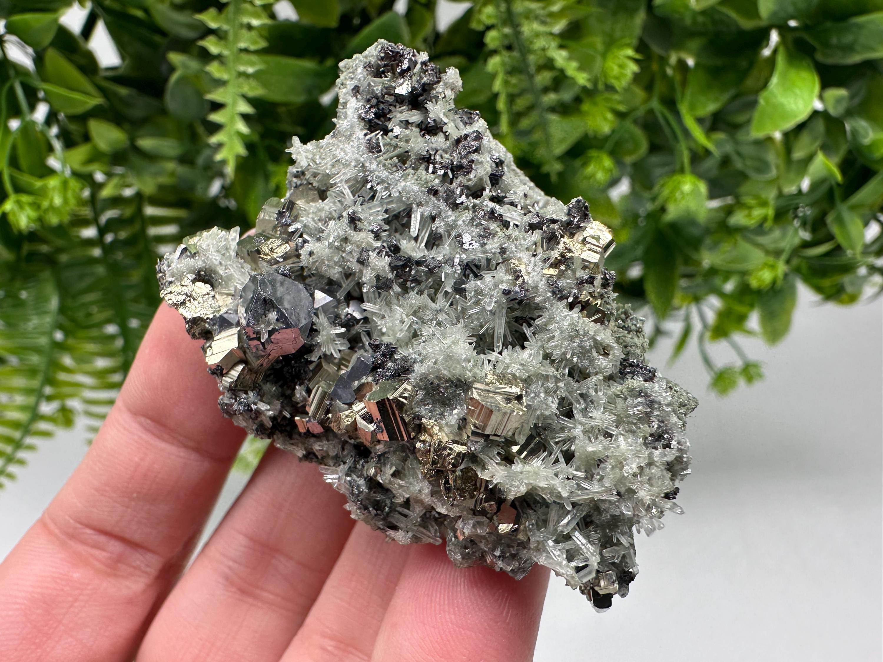 Stunning Pyrite on Quartz,Calcite from Borieva mine,Madan,Bulgaria,natural,collectible mineral specimen,home decor stone,collection crystal