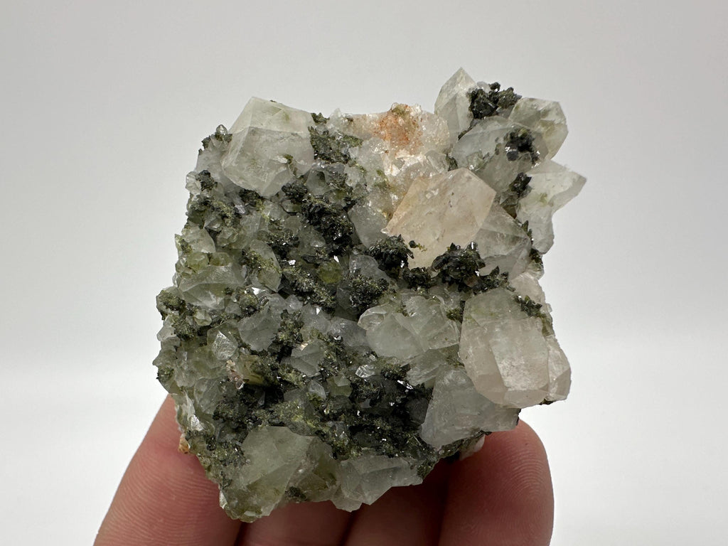Rare Green Epidote with Quartz Crystals: Eastern Anatolian Mineral Decor