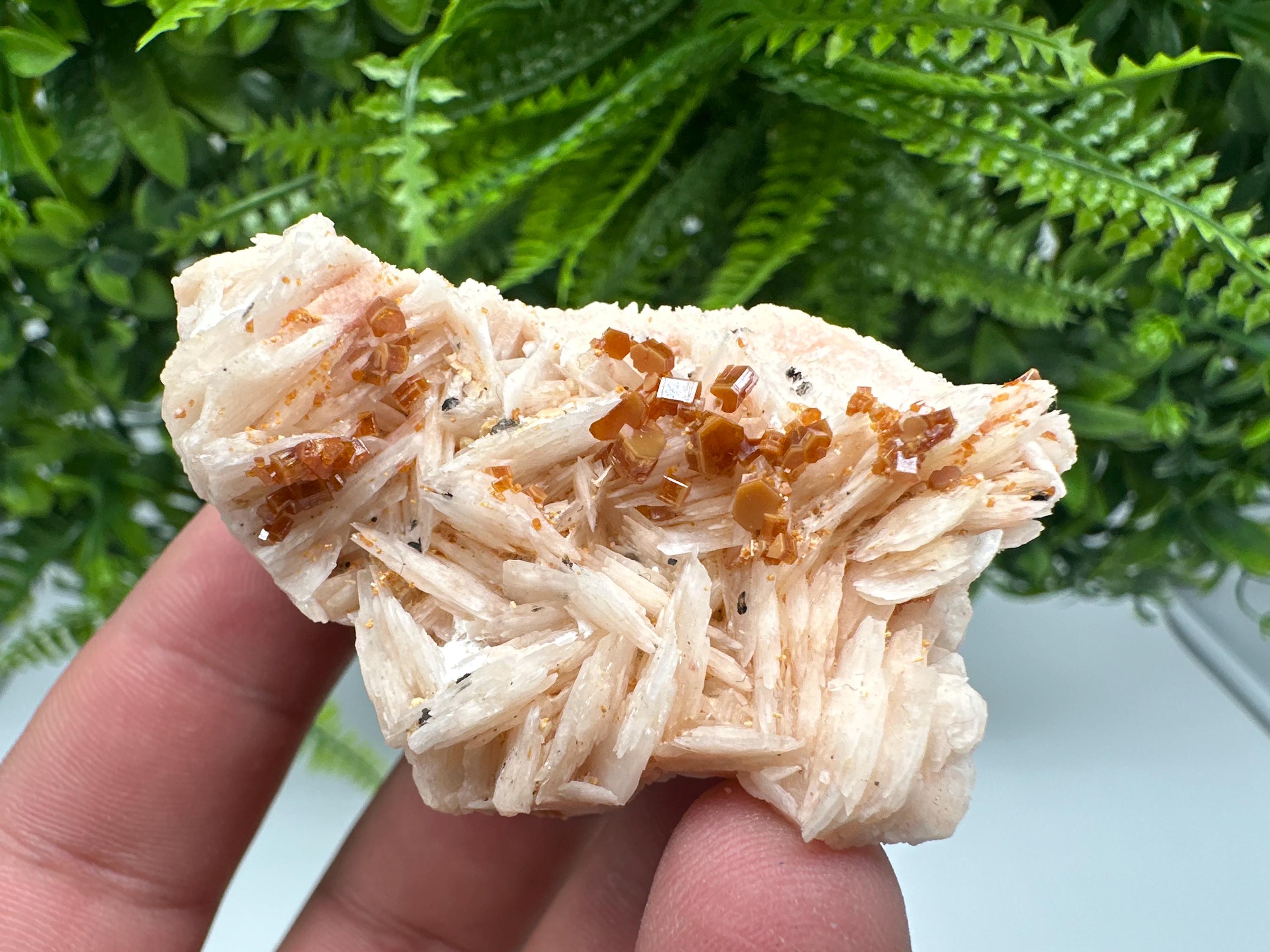 Red Vanadinite on Barite, Moroccan Crystal Specimen