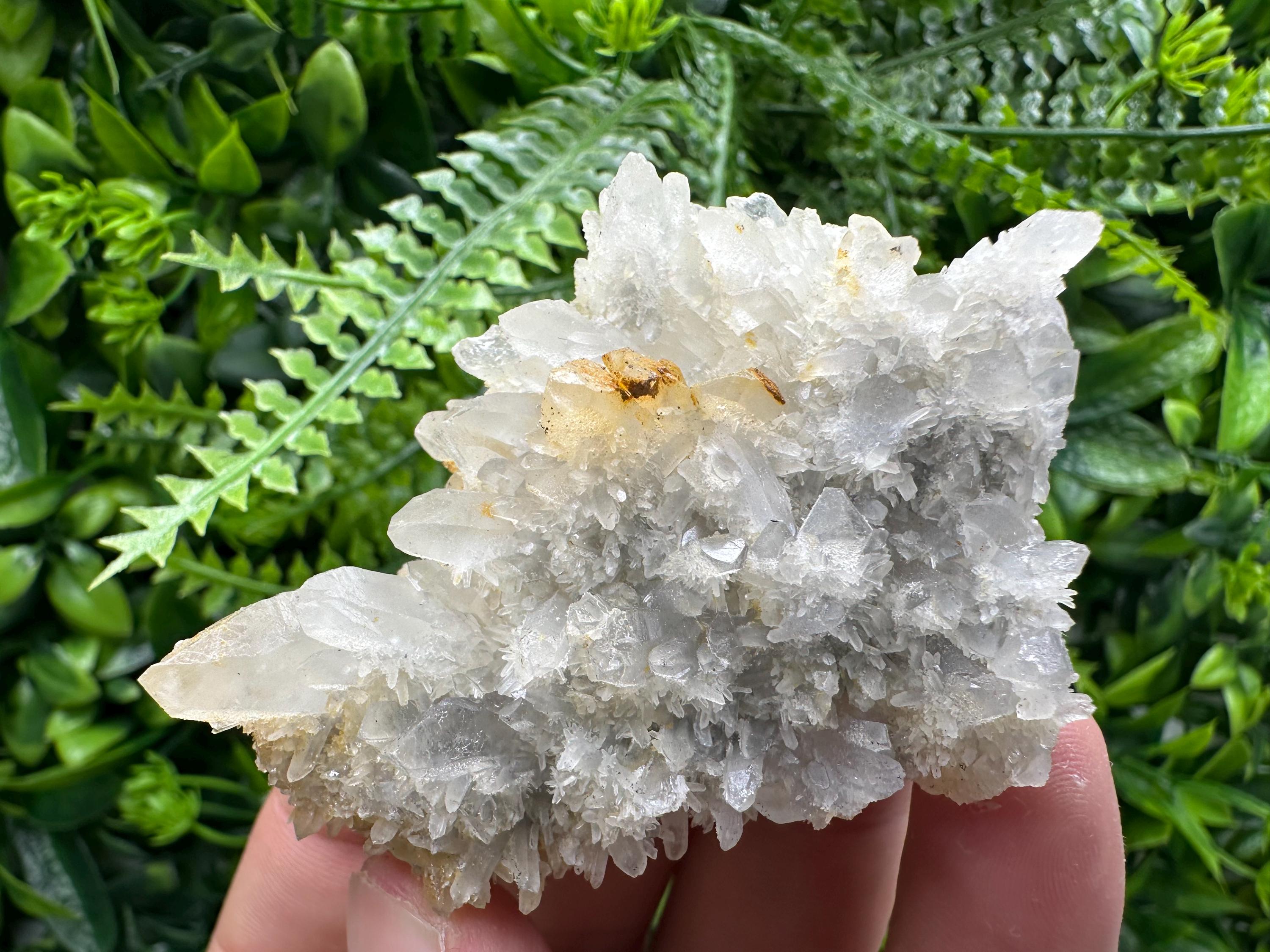 Limonite Coated Quartz Crystal: Natural Mineral Home Decor