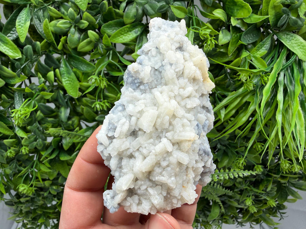 Rare Fluorescent Calcite after Barite on Chalcedony - Androvo Mine, Bulgaria