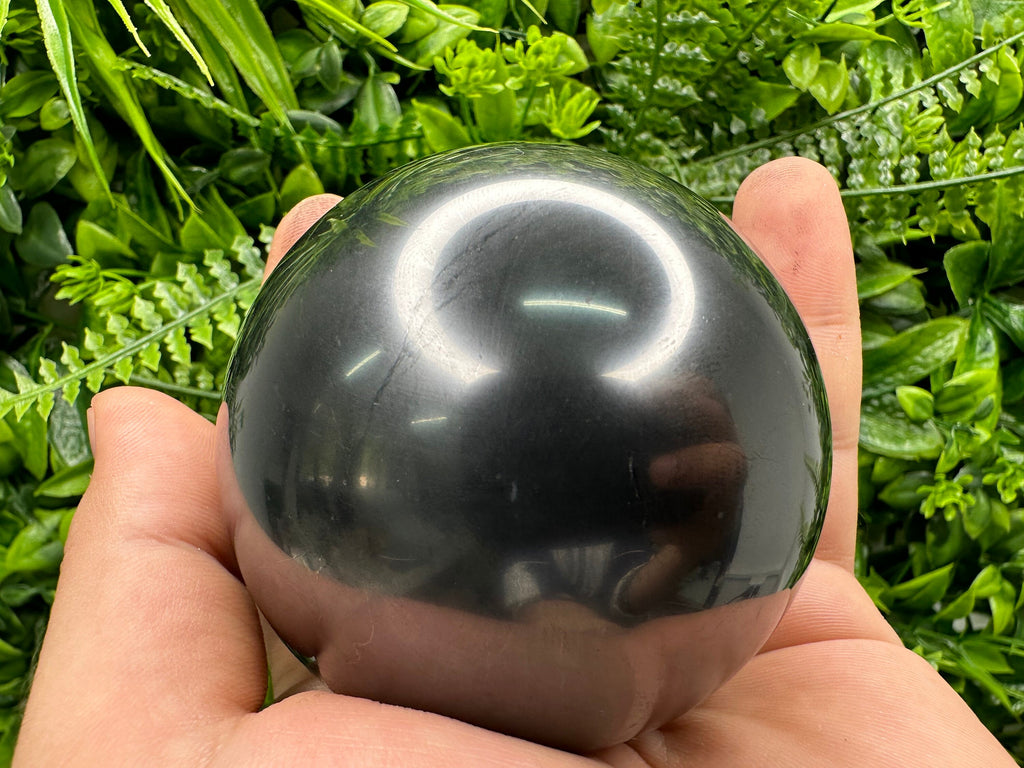 7cm Shungite Sphere: Polished EMF Protection Crystal