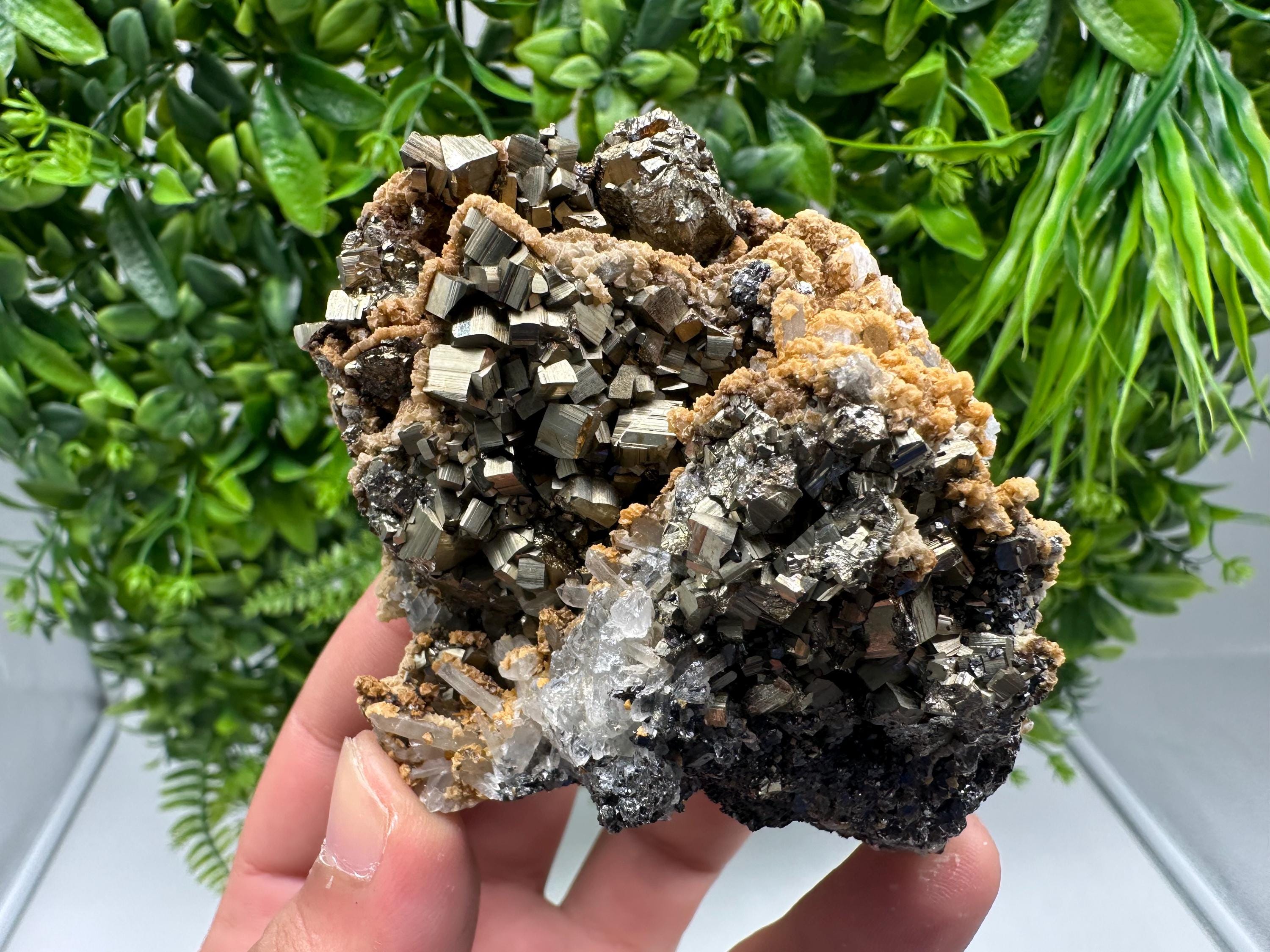Stunning Pyrite on Quartz,Calcite from Borieva mine,Madan,Bulgaria,natural,collectible mineral specimen,home decor stone,collection crystal