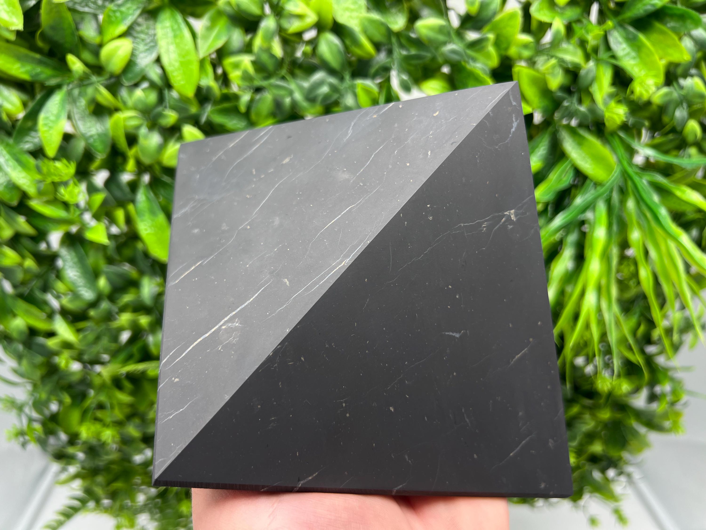 15cm Shungite Pyramid: EMF & 5G Protection Crystal