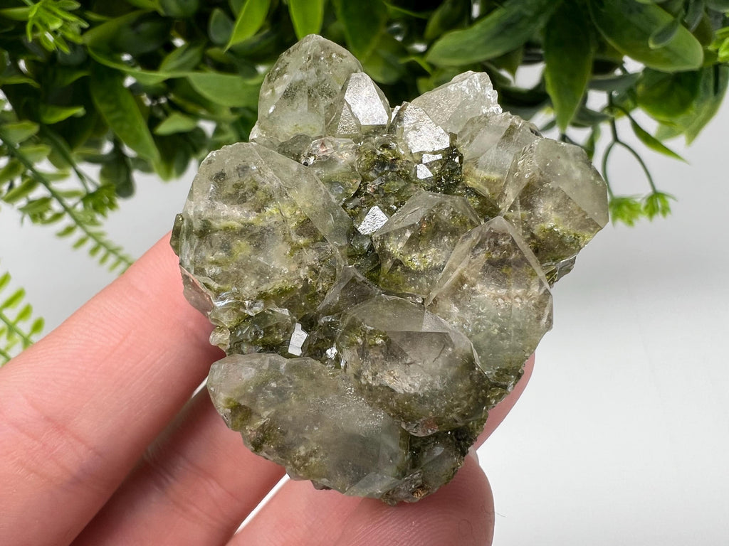 Sparkly Green Epidote with Quartz Crystals – Eastern Anatolian Mineral