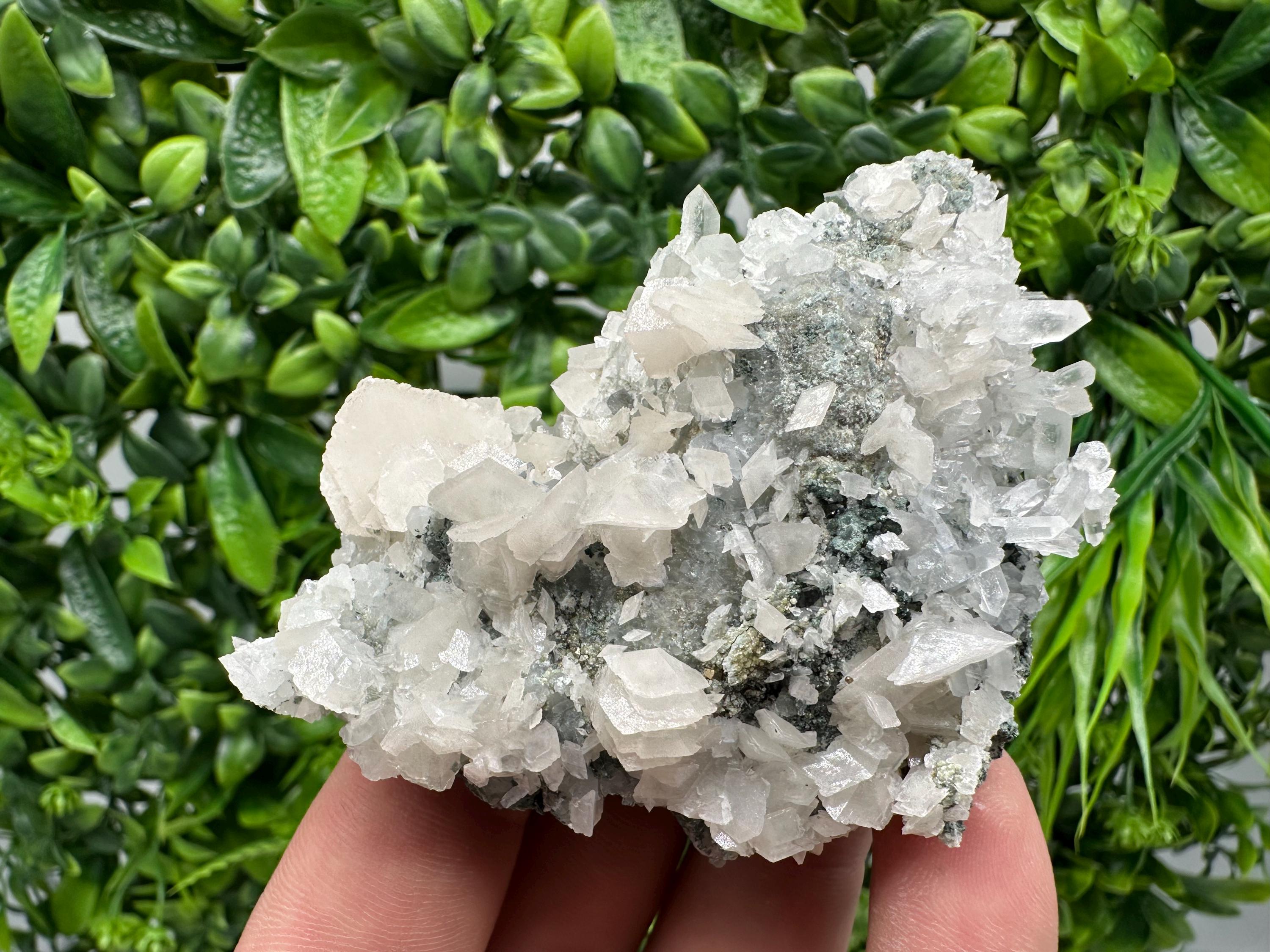 Calcite Quartz Mineral Specimen on Chlorite Matrix, Bulgaria