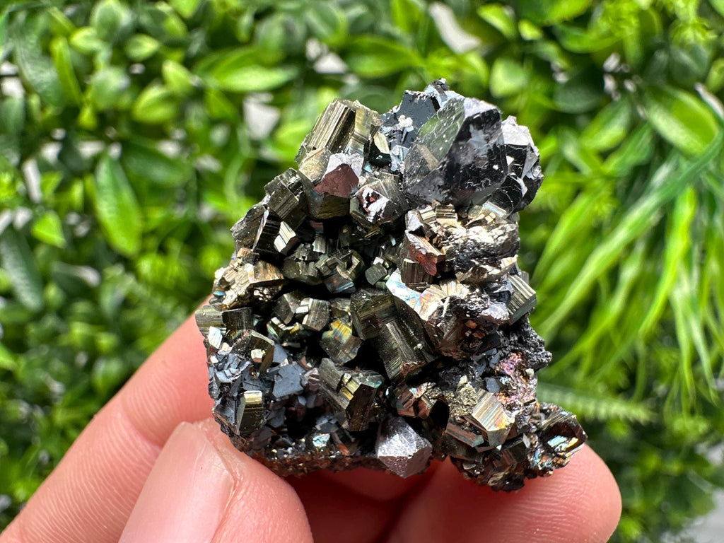 Rainbow Pyrite with Calcite, Natural Crystal Souvenir, Borieva Bulgaria
