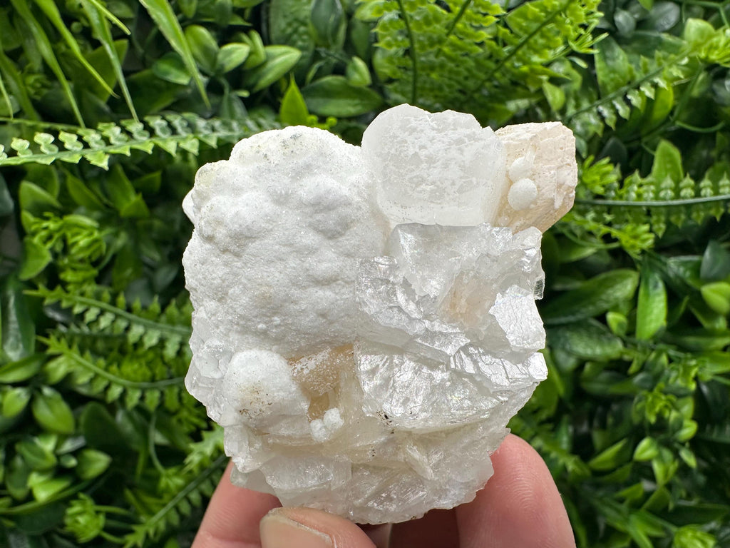 Apophyllite Stilbite on Chalcedony, Natural Crystal Mineral Specimen