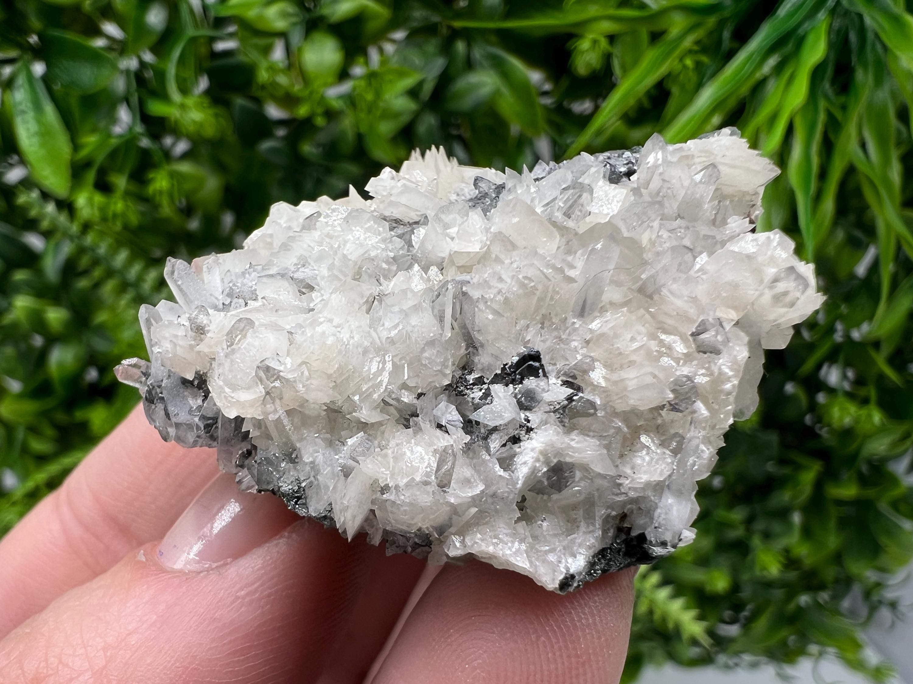 Calcite on Quartz Specimen: Borieva Mine, Madan, Bulgaria