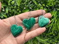 Extra Large Natural Malachite Heart 35mm: Handmade Reiki Bangle Supply