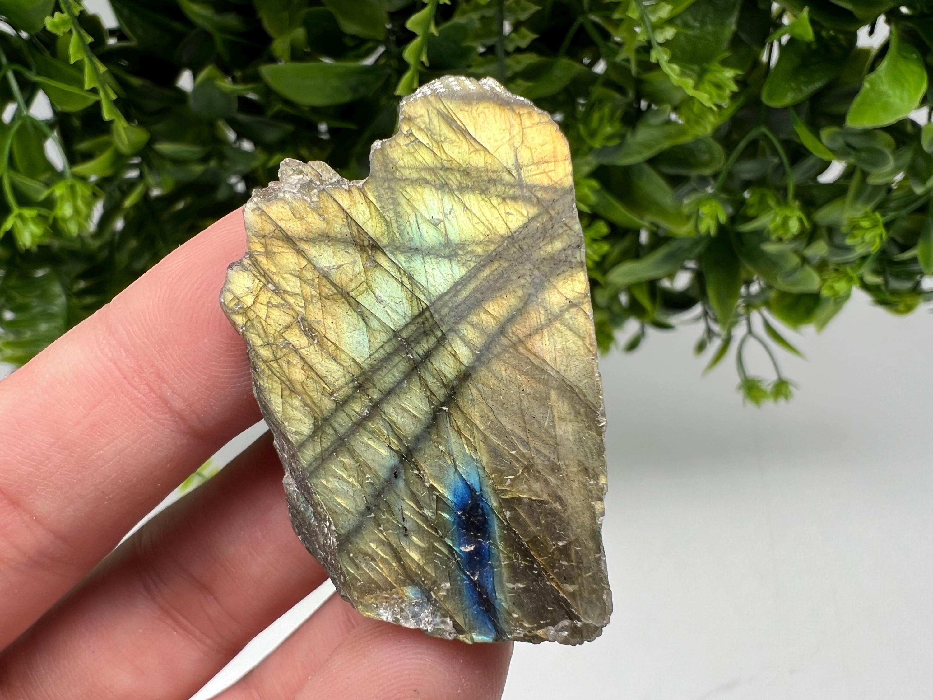 Polished Labradorite Slab: Multifire Crystal Decor - 24 Grams