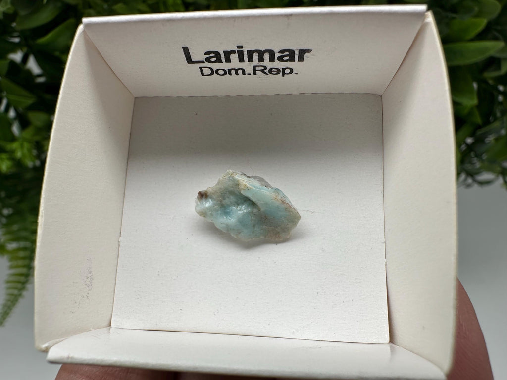 Rare Raw Larimar Specimen: Dominican Republic Crystal BOX 4/4 cm