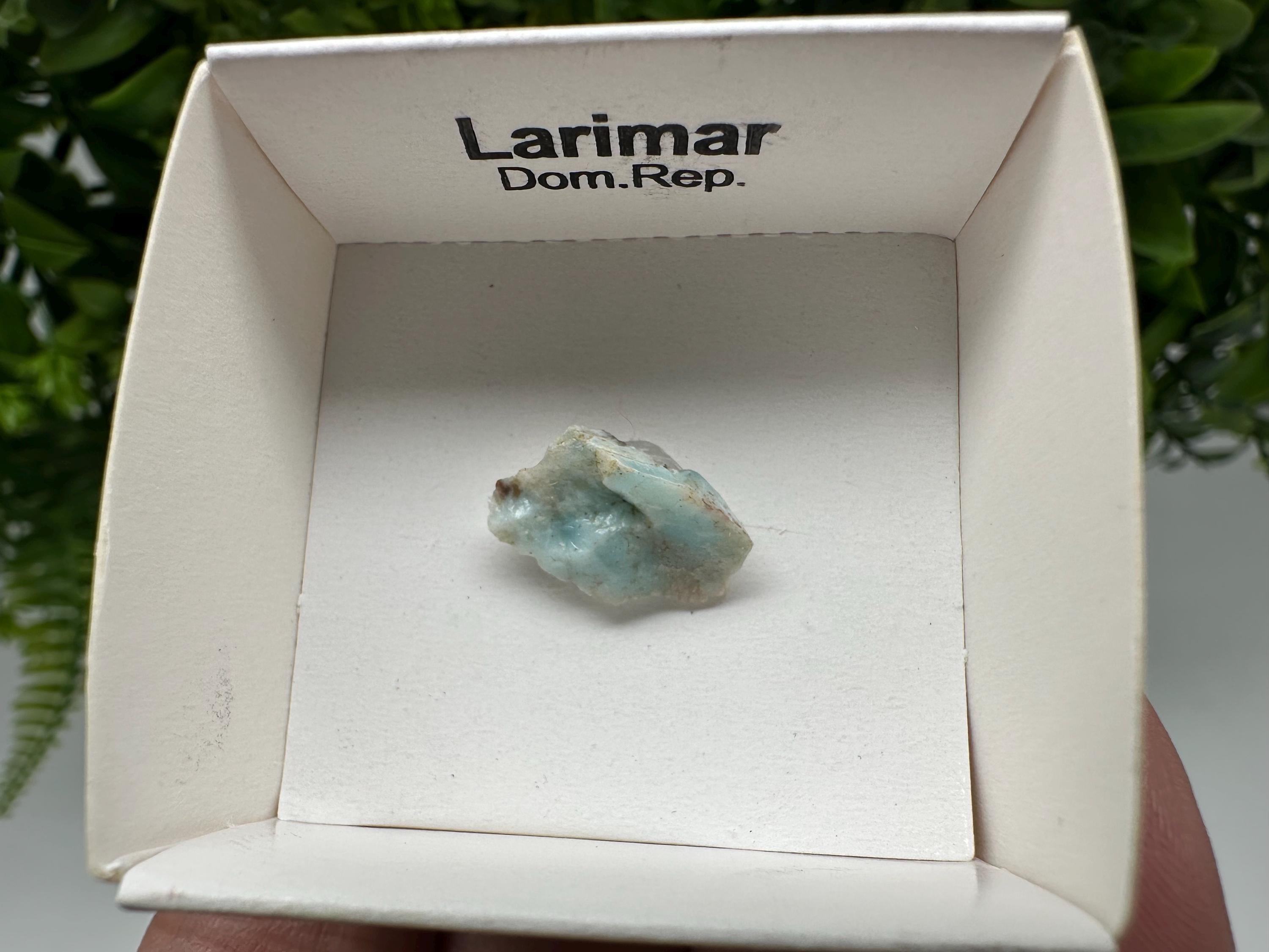 Rare Raw Larimar Specimen: Dominican Republic Crystal BOX 4/4 cm
