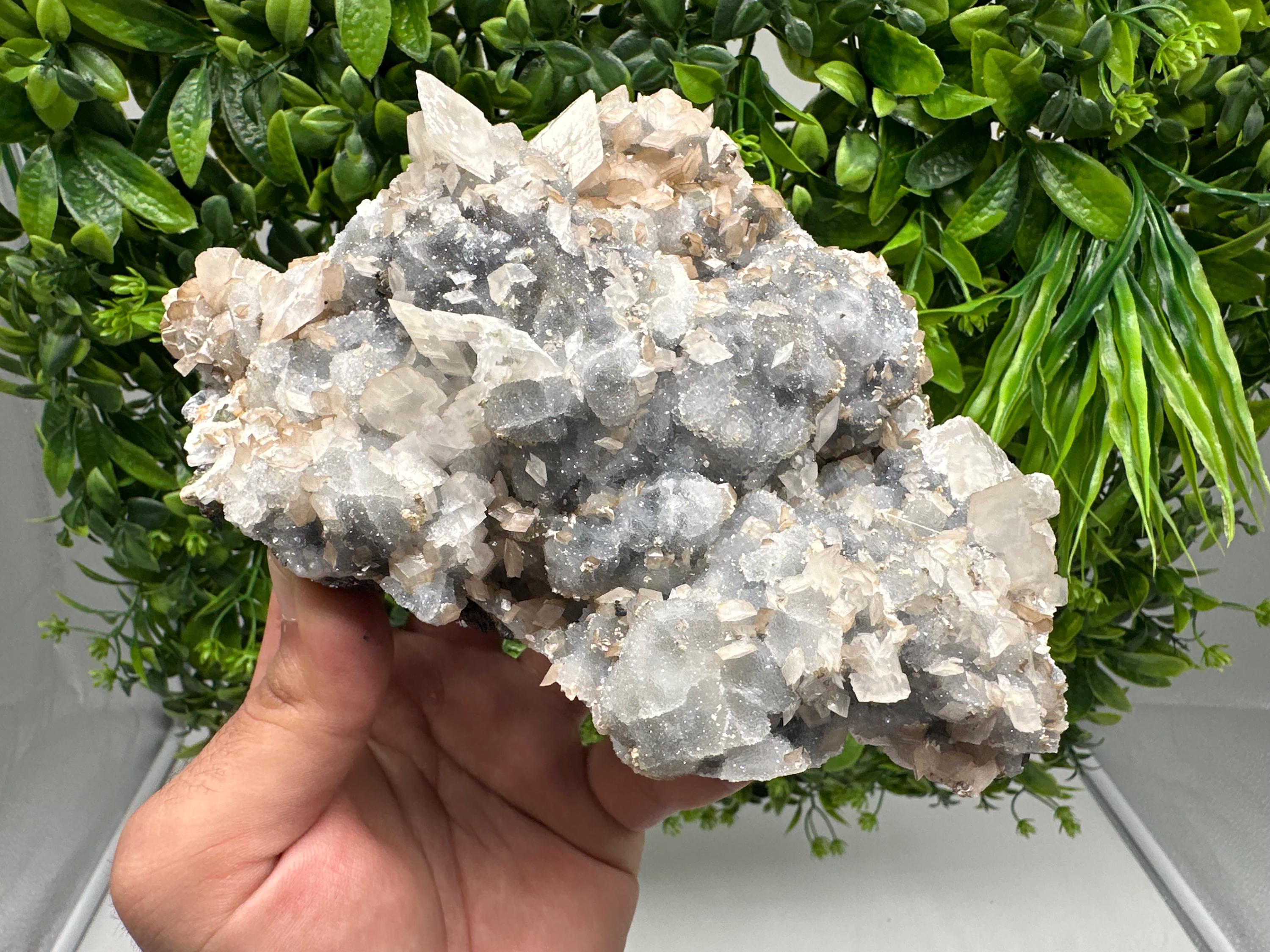 Calcite on Chalcedony Mineral Specimen, Krushev dol Bulgaria