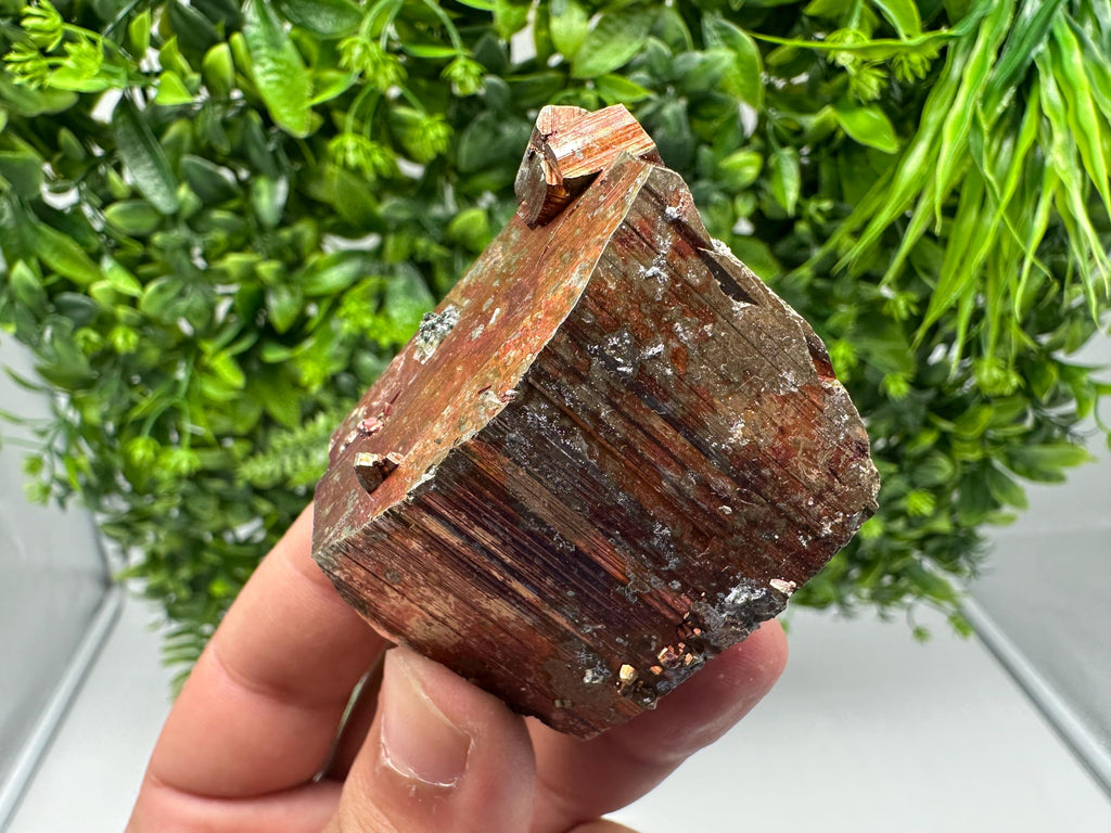 Rainbow Pyrite with Calcite, Natural Crystal Mineral Souvenir, Borieva Bulgaria