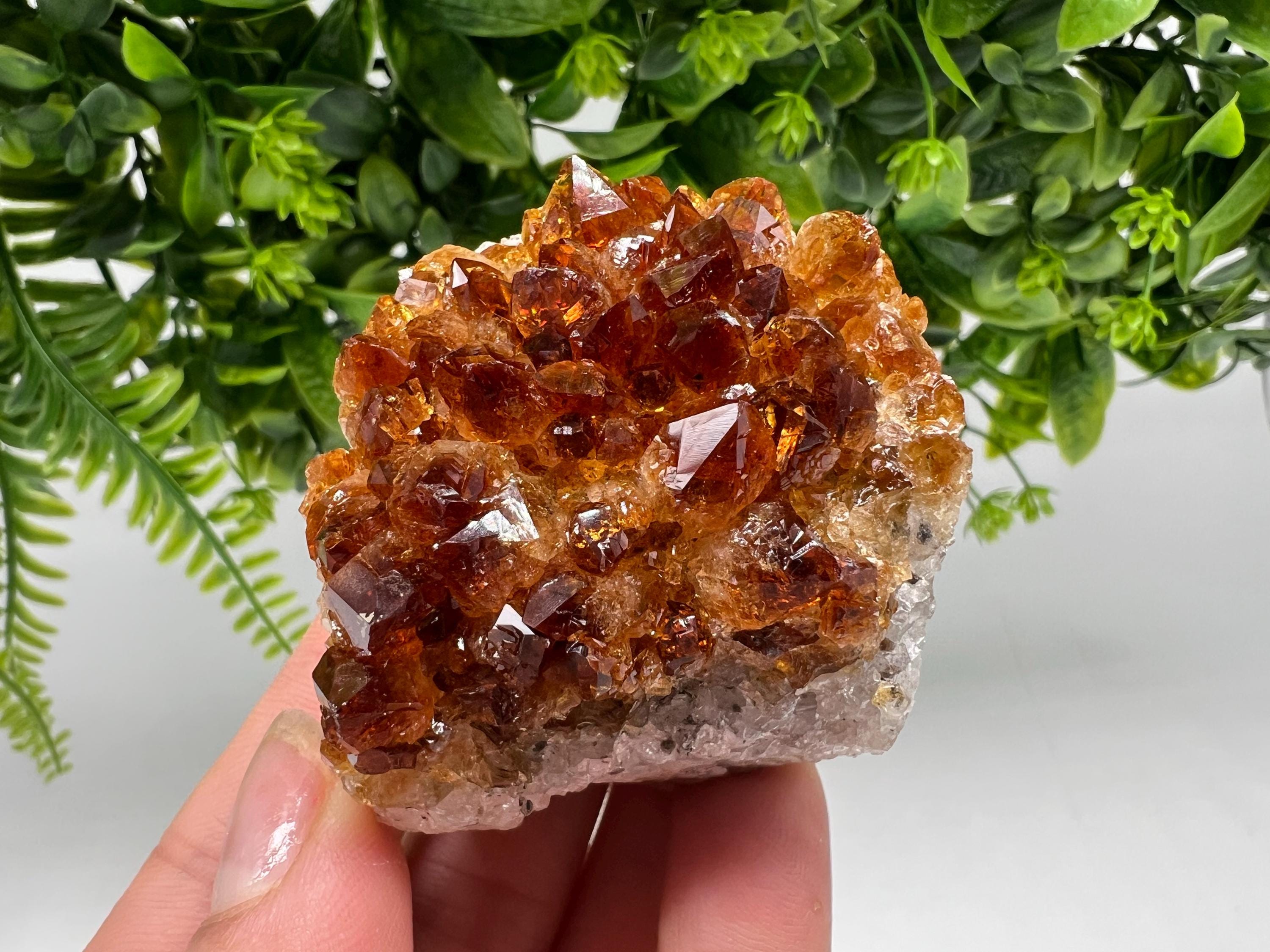 Citrine Crystal with Hematite Inclusions: Natural Phantom Cluster