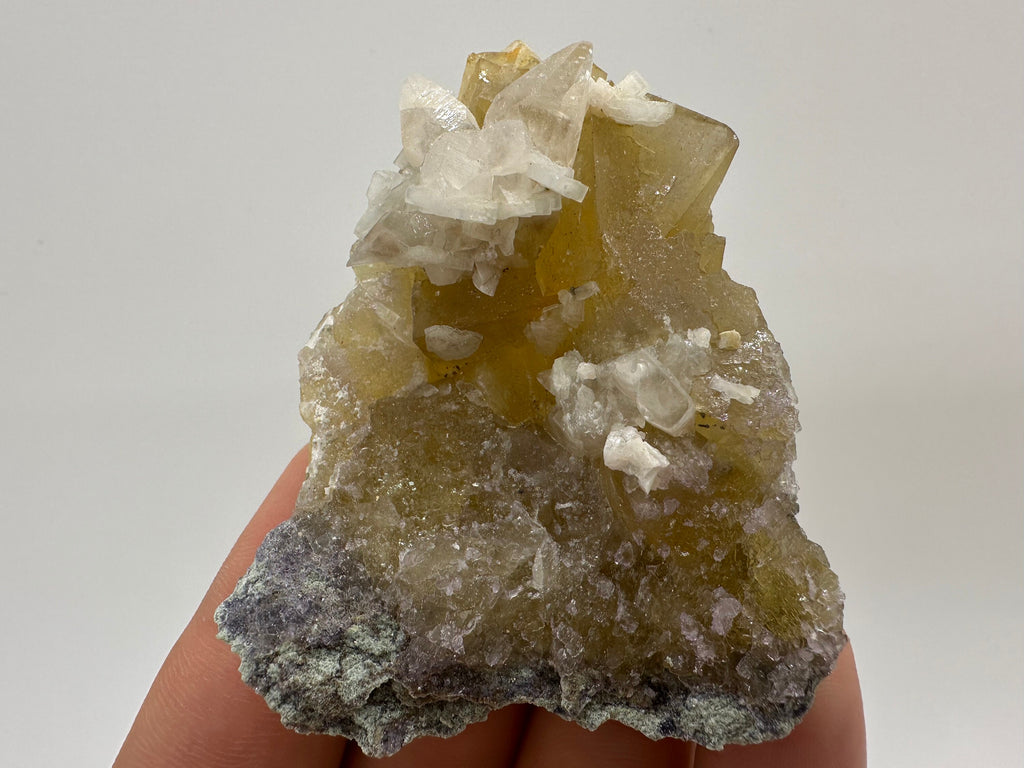 Yellow Fluorite with Calcite, Spain Mineral Specimen