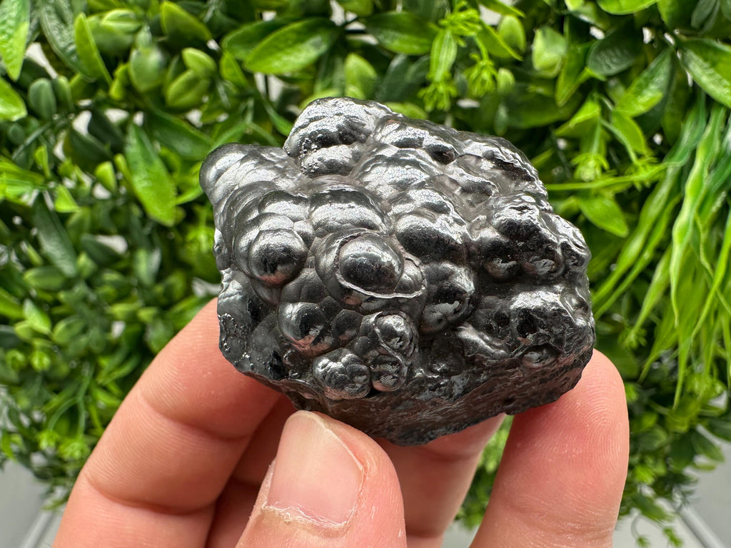 Botryoidal Black Hematite Specimen: Moroccan Crystal for Reiki Chakra