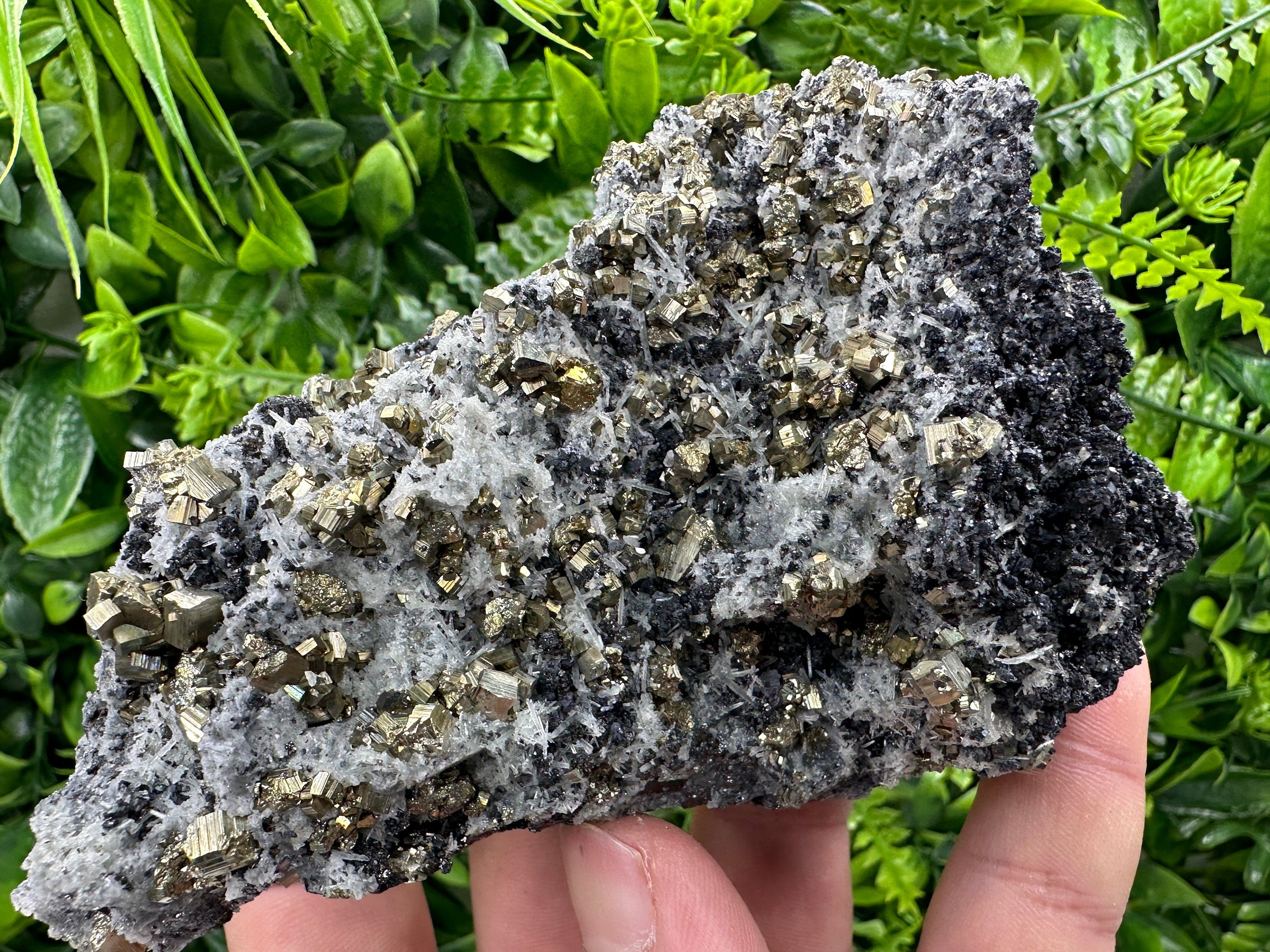Pyrite Quartz Sphalerite Crystal Cluster, Borieva Mine Bulgaria