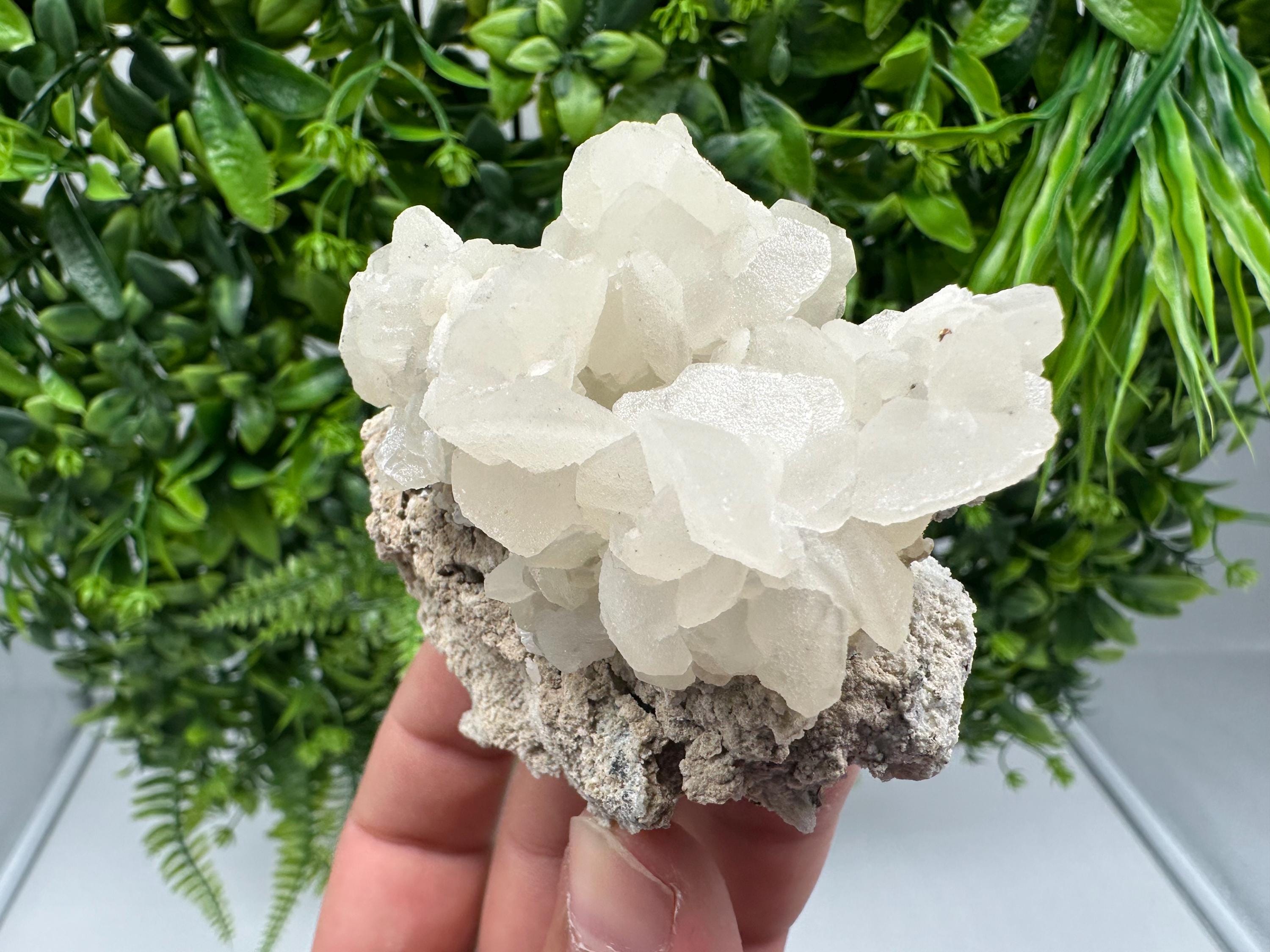 Rare Calcite Cluster on Matrix, Bulgaria Mineral Specimen, Home Decor
