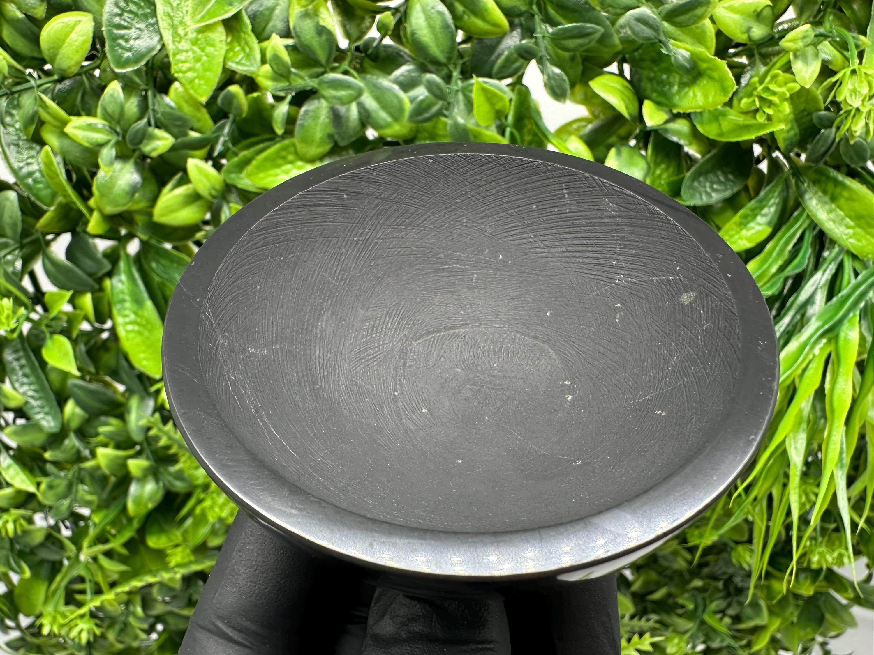 Polished Shungite Bowl 80mm: EMF Protection, Water Purification