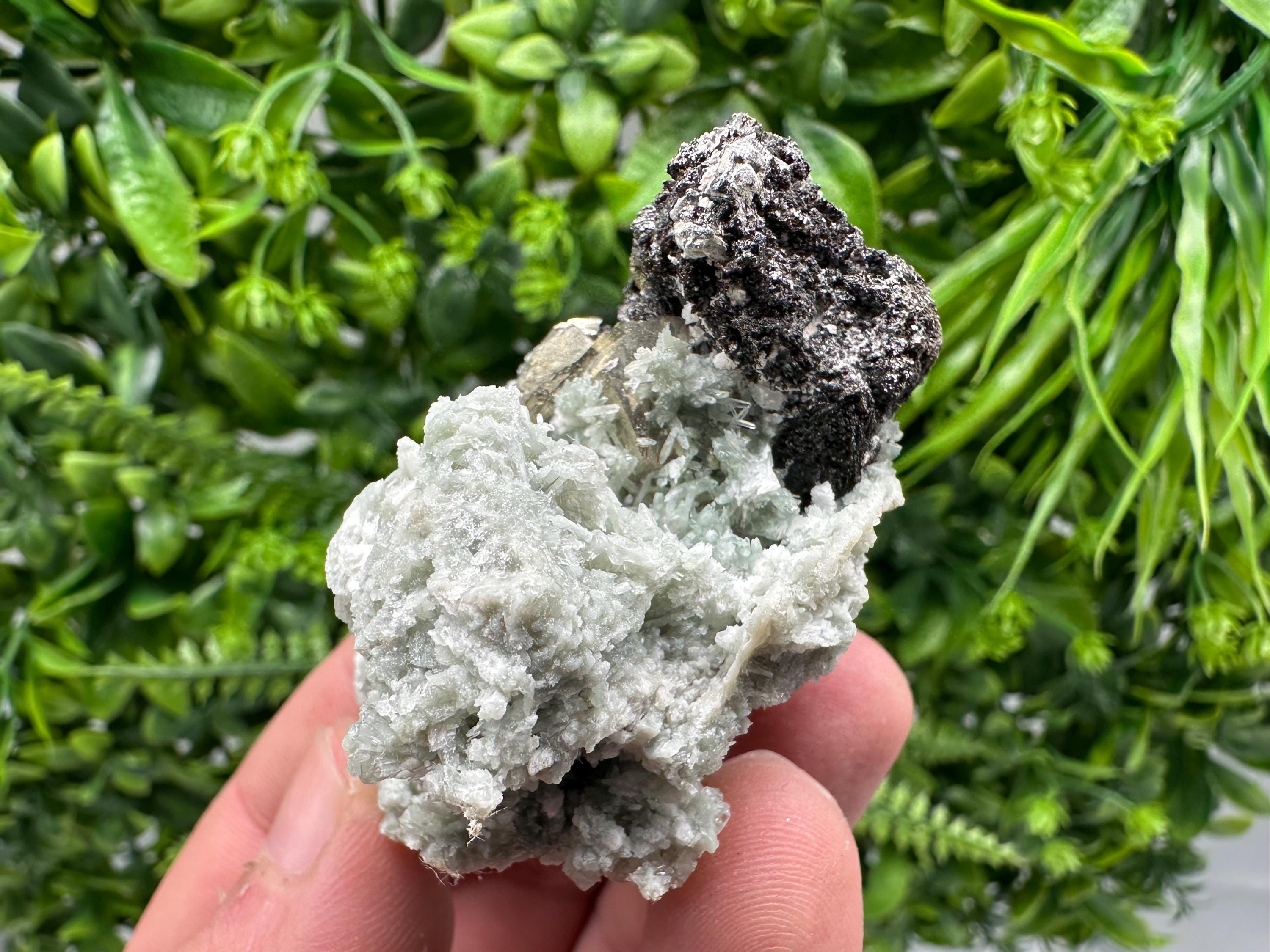 Red Pyrite on Green Quartz, Sphalerite Specimen, Borieva Mine