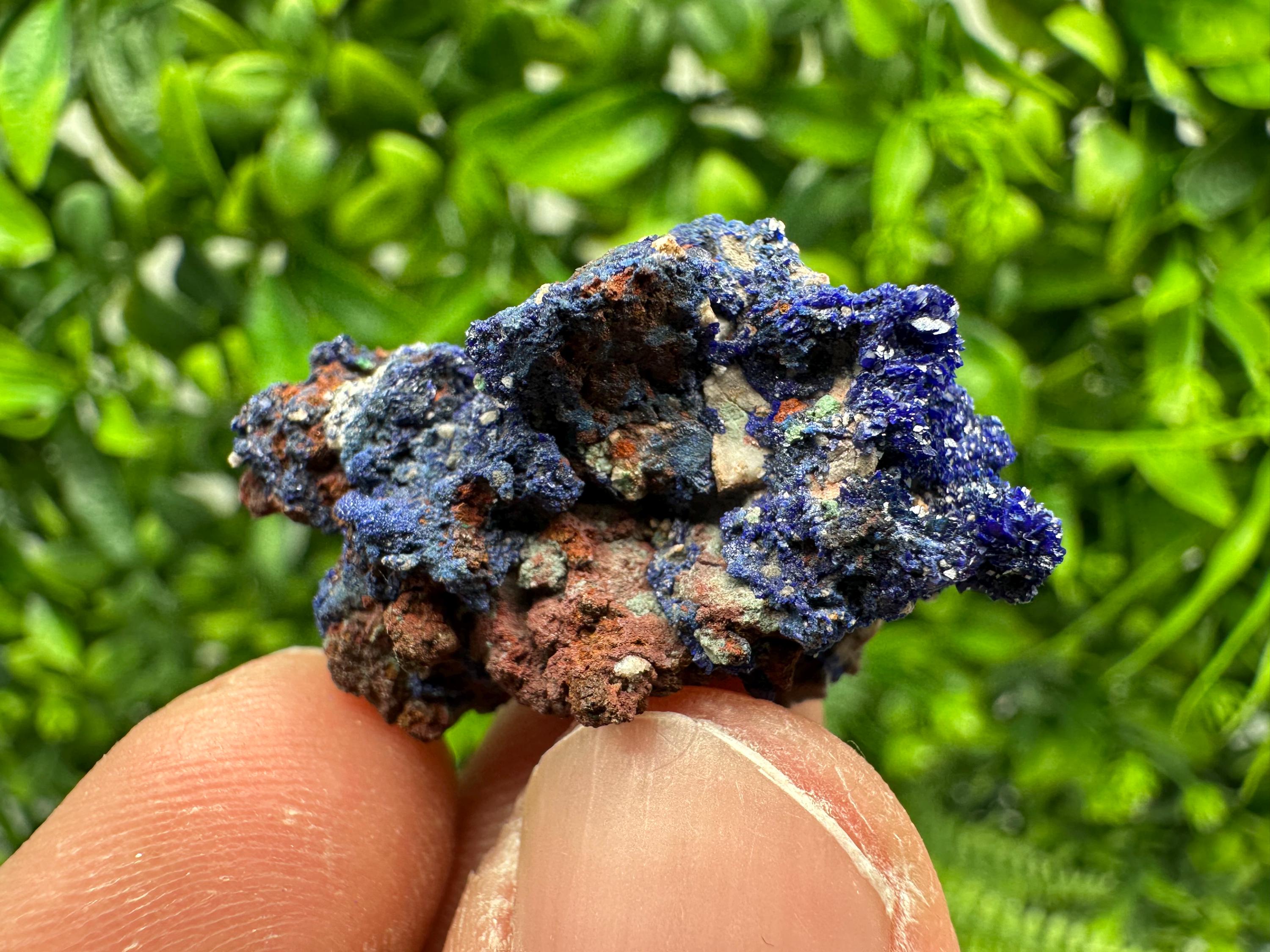 Crystallized Azurite-Kerrouchen,Morocco-Blue Azurite Specimen-High Quality Blue Azurite-Azurite Mineral Specimen, gemmy,lustrous of Azurite