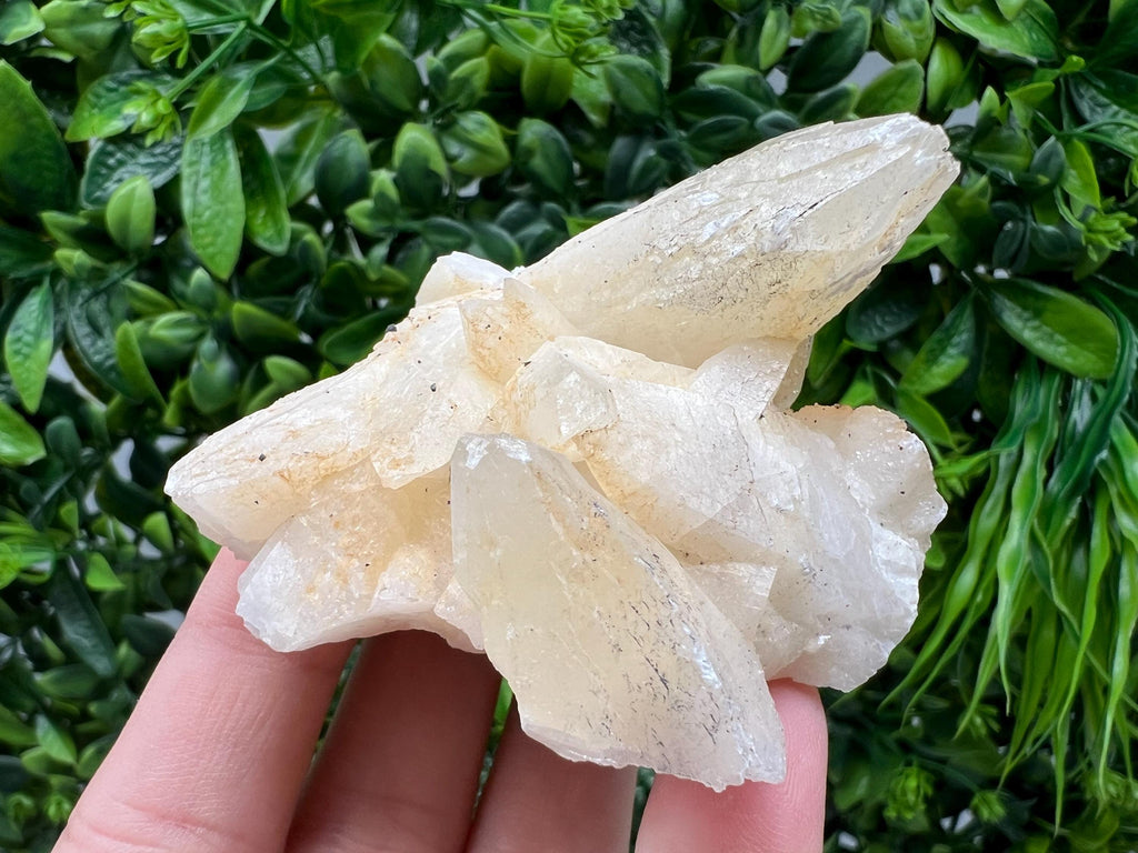 Calcite on Green Quartz Cluster, Djurcovo Mine, Bulgaria