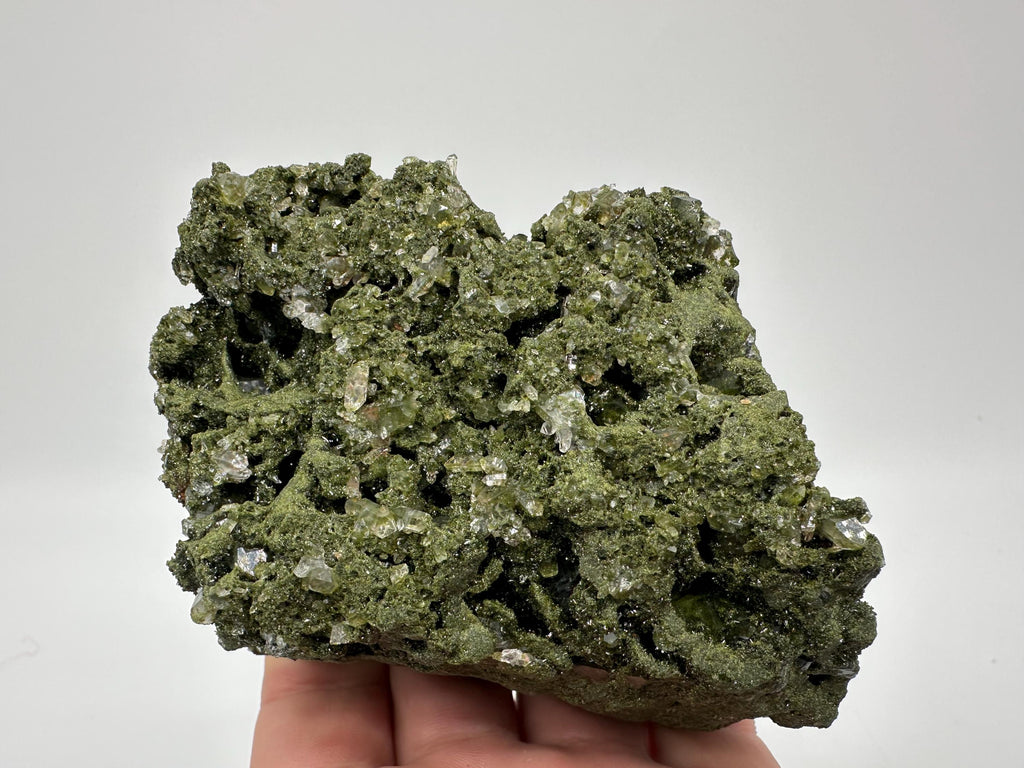 Sparkly Green Epidote with Quartz Crystals - Eastern Anatolian Mineral Decor