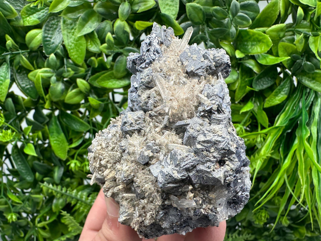 Galena Cluster with Quartz, Krushev Dol Mine, Bulgaria