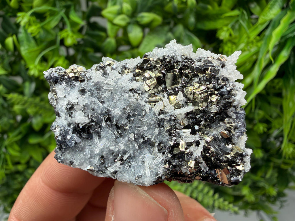 Pyrite Sphalerite Quartz Calcite Mineral Specimen, Krushev dol Mine