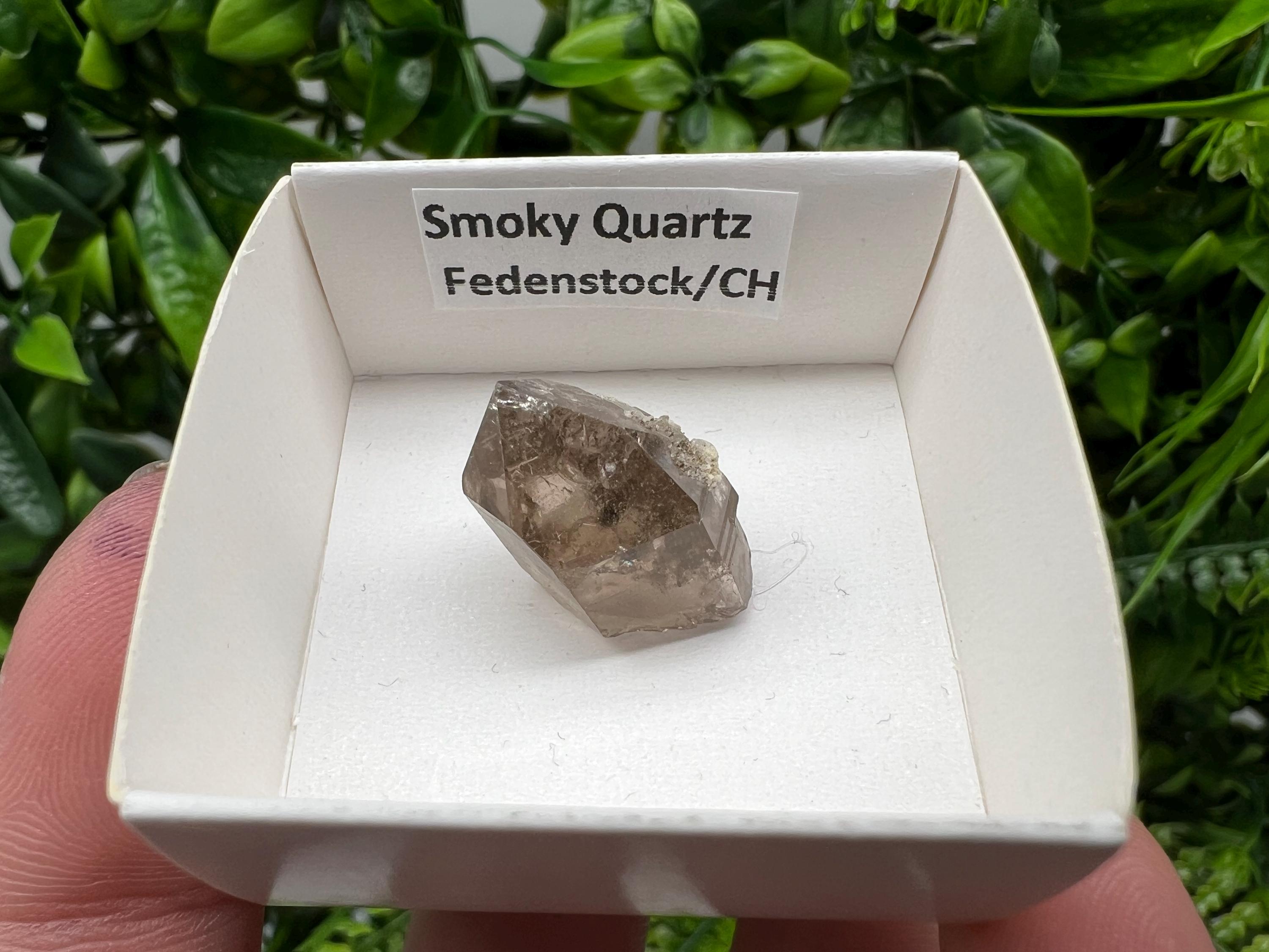 Rare Fedenstock Smoky Quartz Point, Swiss Mineral Specimen (20MM)