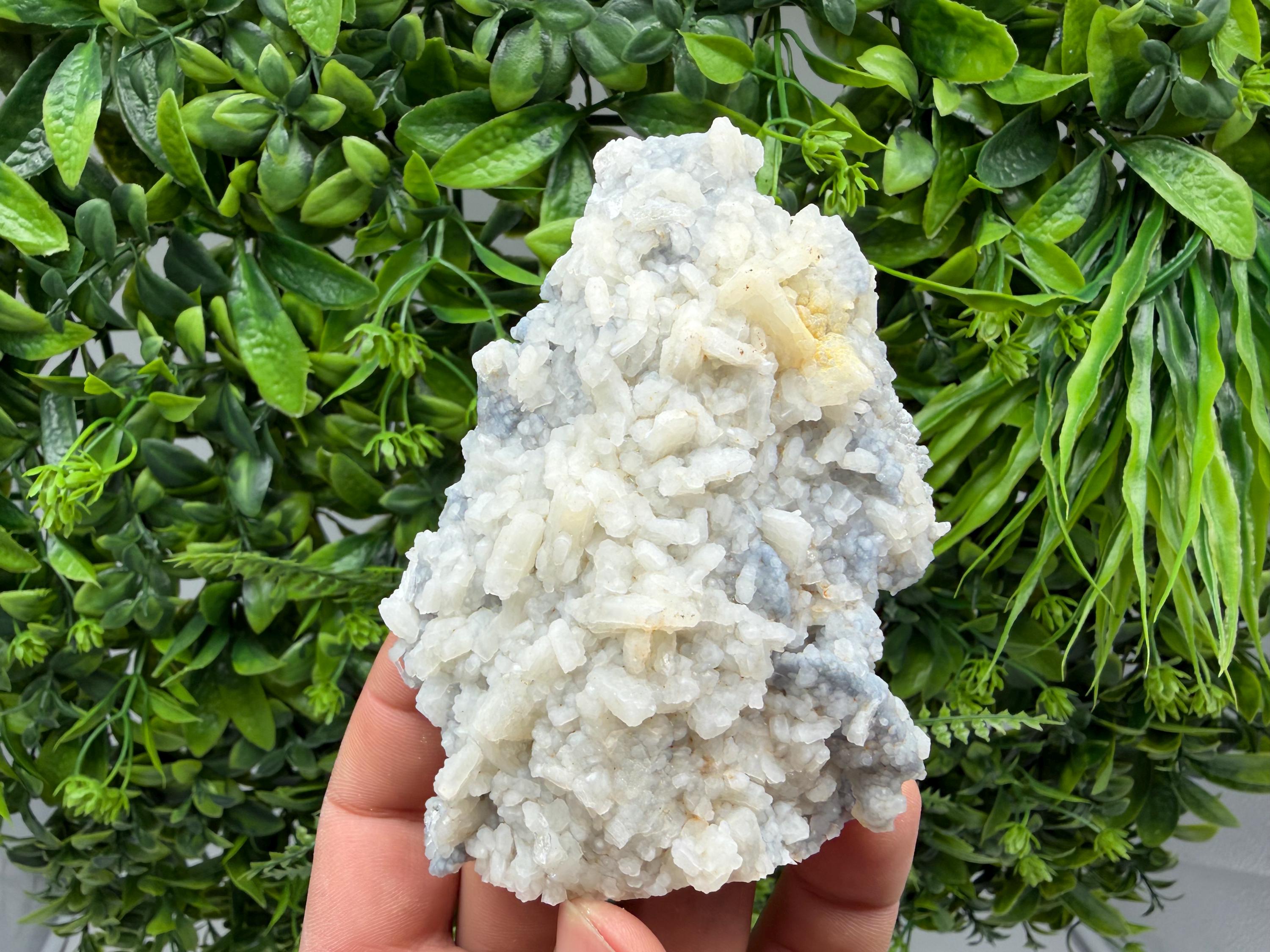 Rare Fluorescent Calcite after Barite on Chalcedony - Androvo Mine, Bulgaria