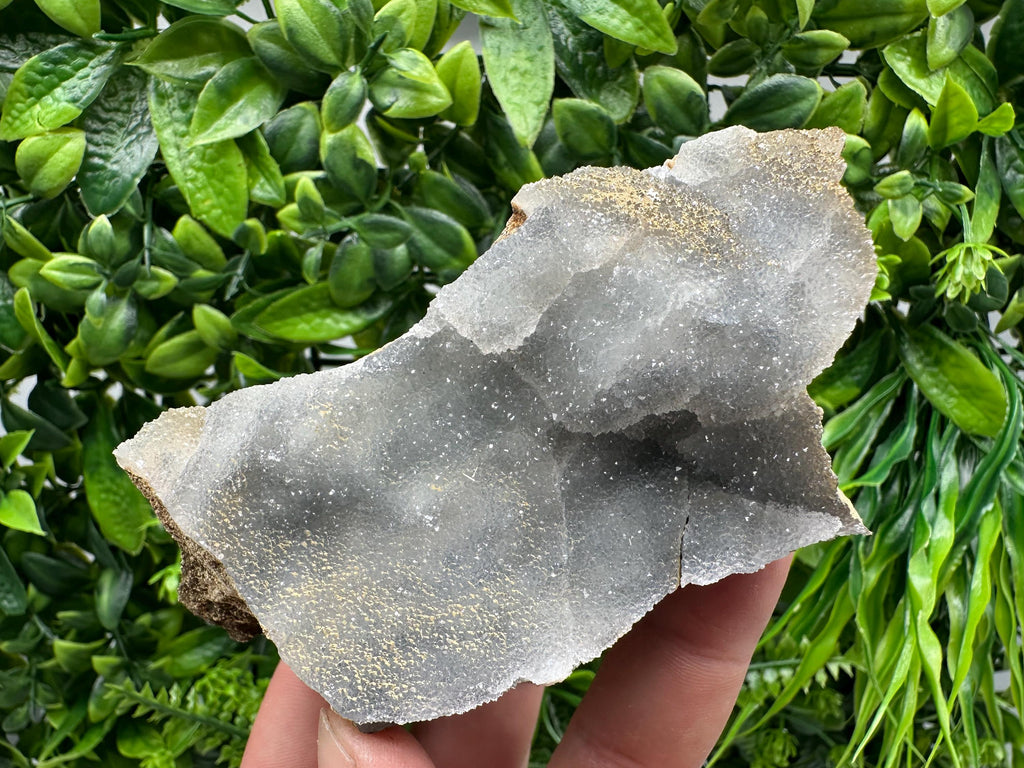 Blue Chalcedony Quartz with Chlorite Inclusions, Bulgarian Mineral Specimen
