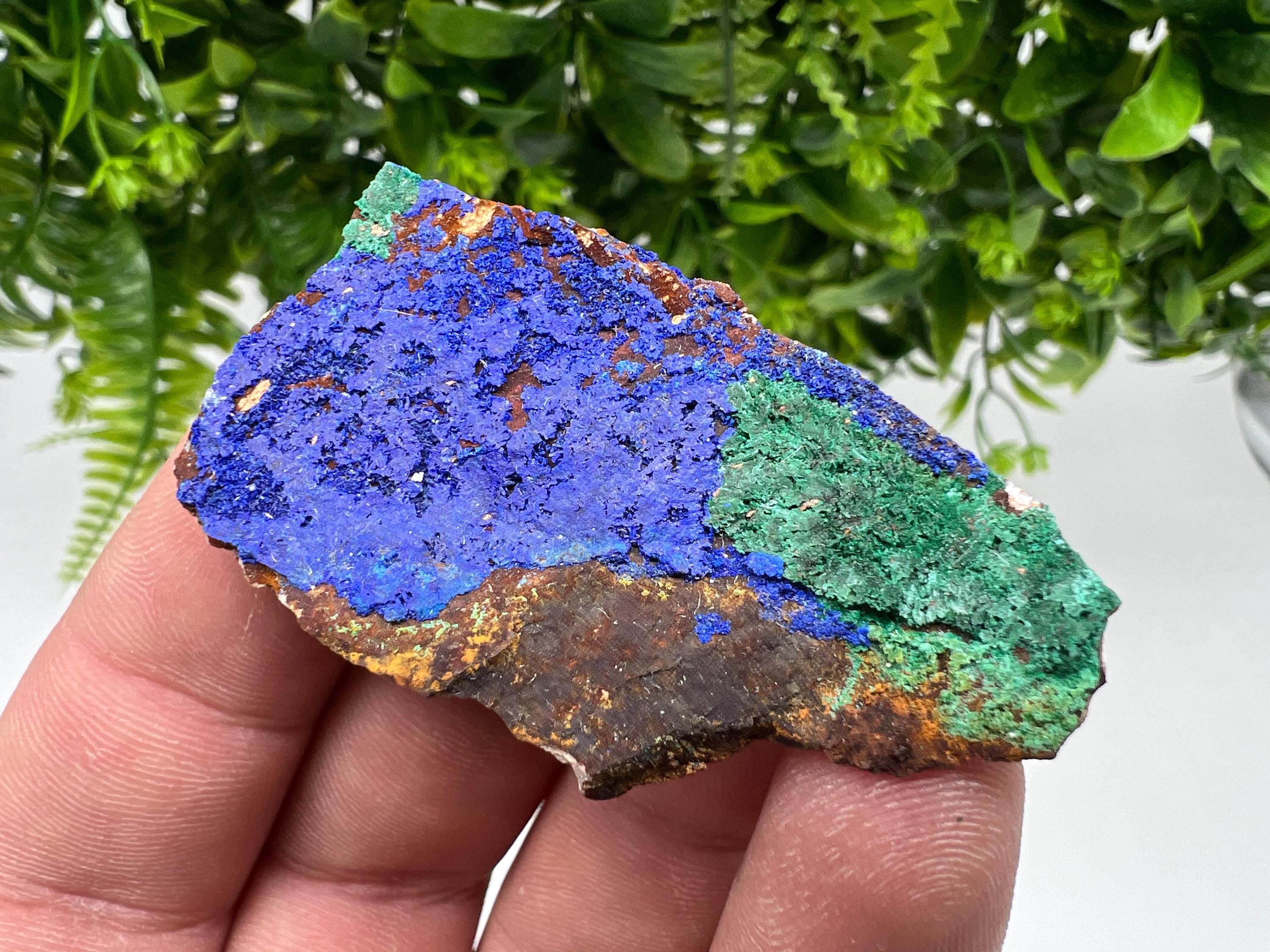 Moroccan Azurite Malachite Specimen, Blue Green Crystal Mineral