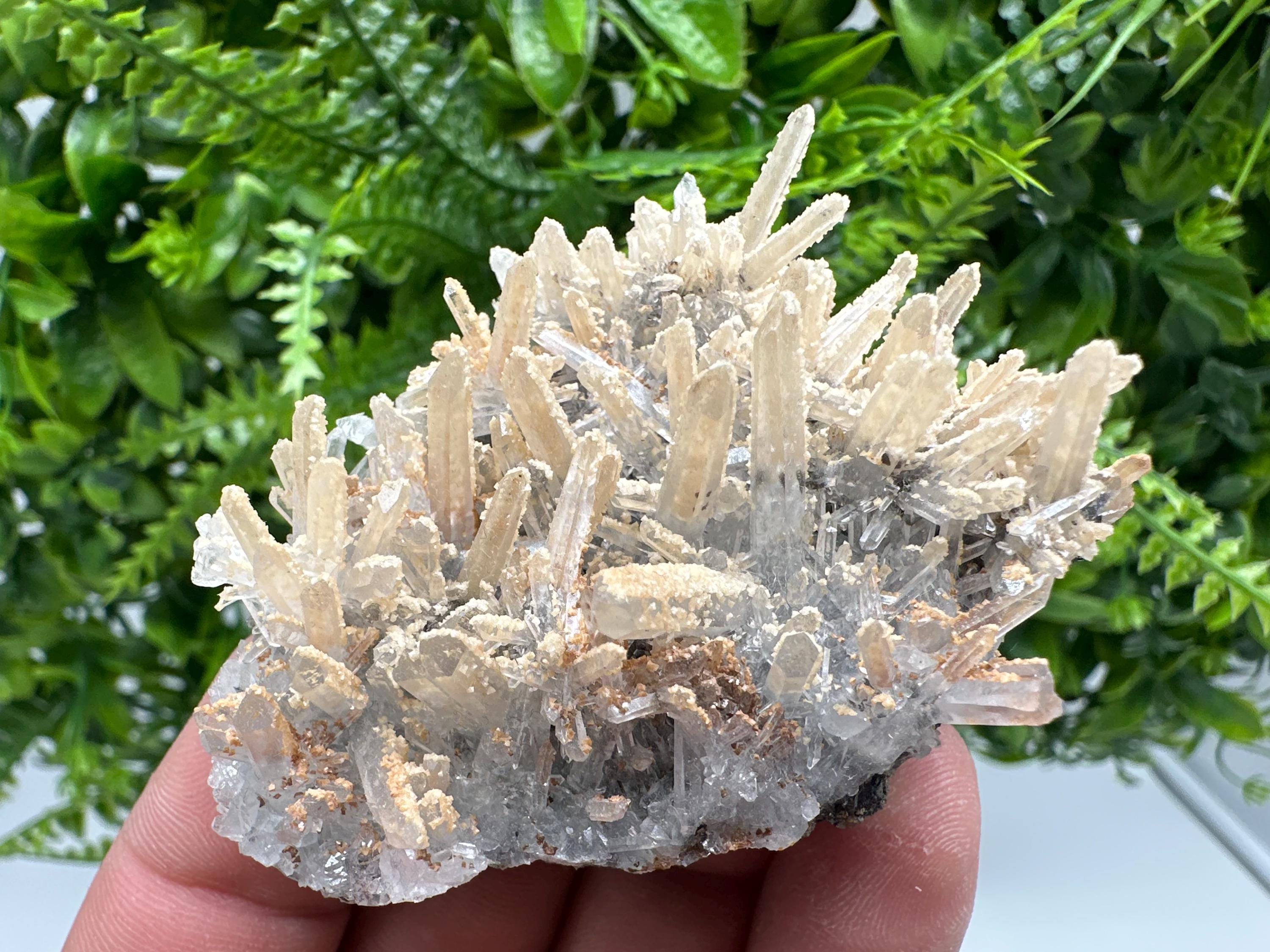 White Calcite Quartz Cluster, Madan Bulgaria, Natural Mineral Specimen