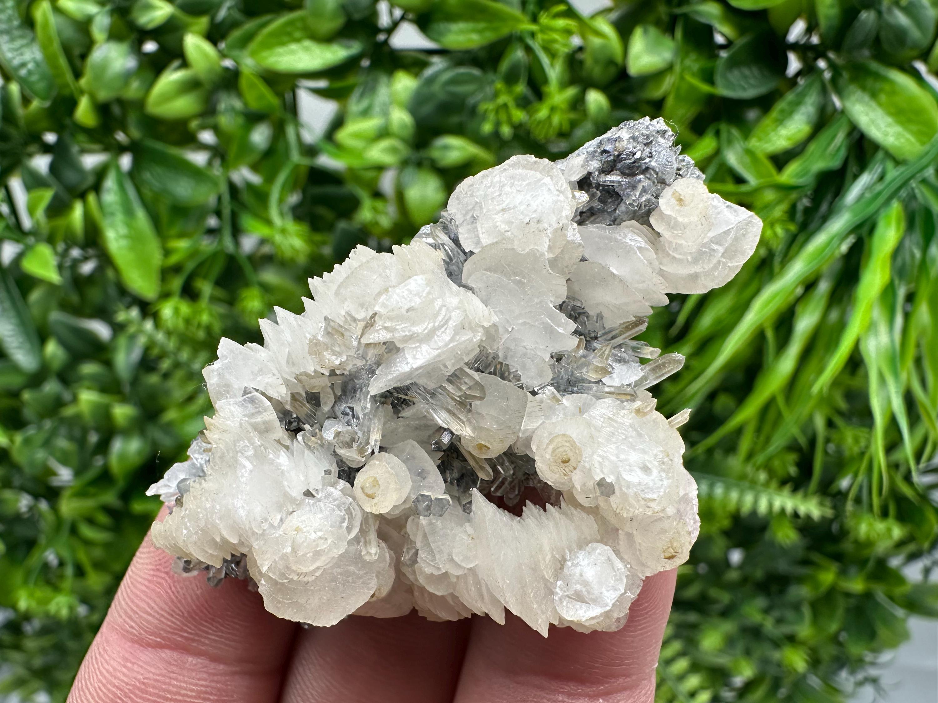 Quartz with Calcite and Chlorite: Borieva Mine Crystal Souvenir