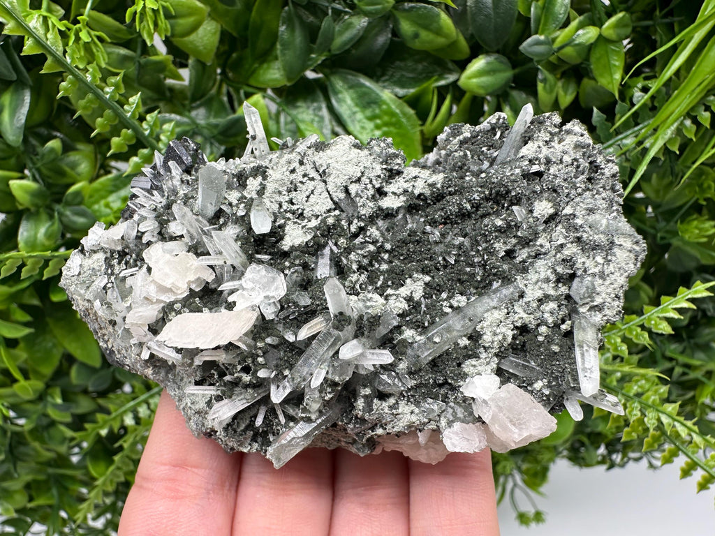 Calcite Quartz on Chlorite Matrix, Borieva Mine Mineral Specimen