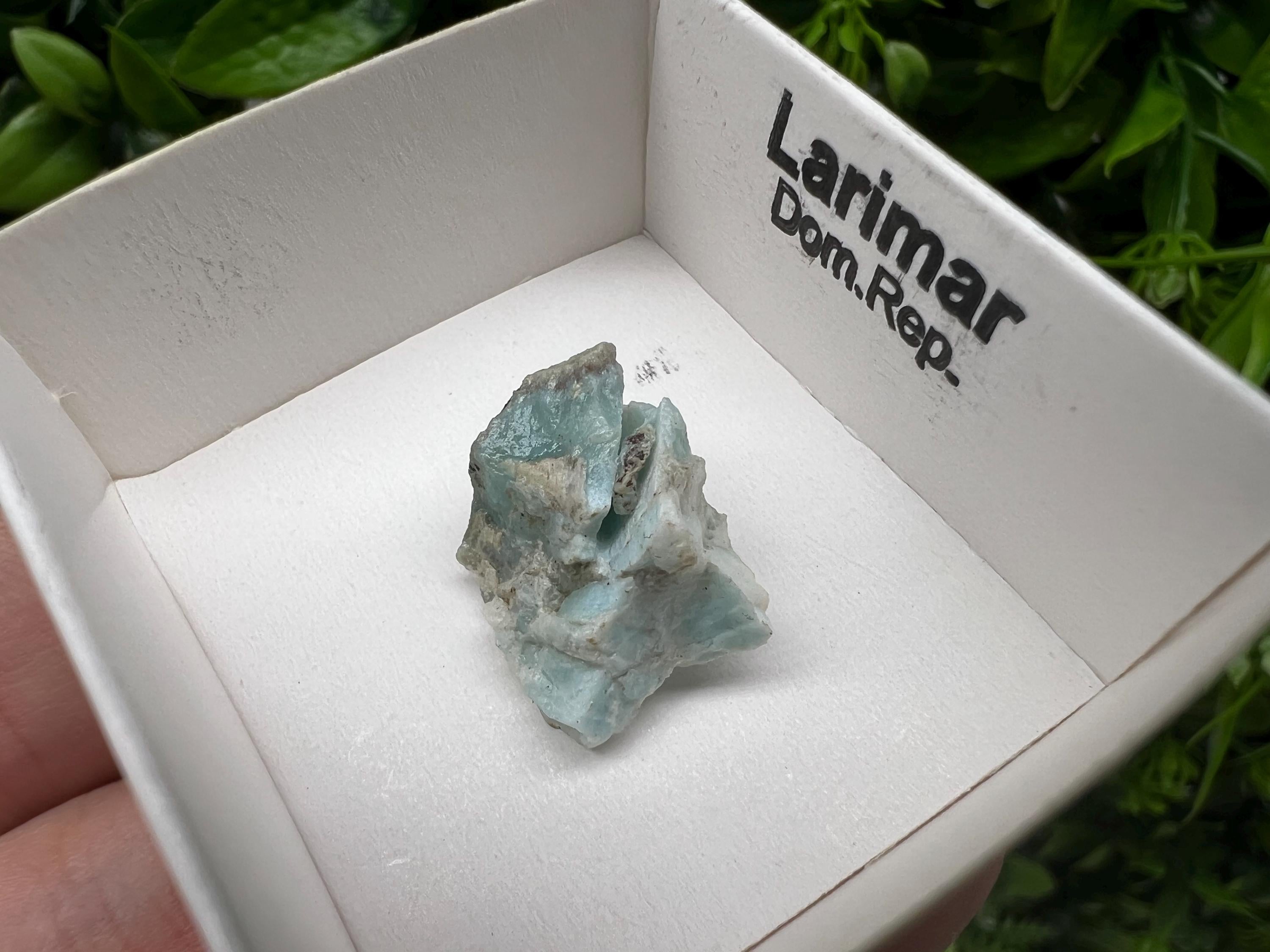 Rare Raw Larimar Mineral Specimen, Dom. Rep. Crystal (20/15 mm)