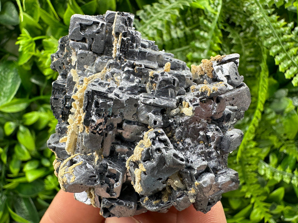 Rare Skeleton Galena Cluster: Natural Crystal Mineral Souvenir