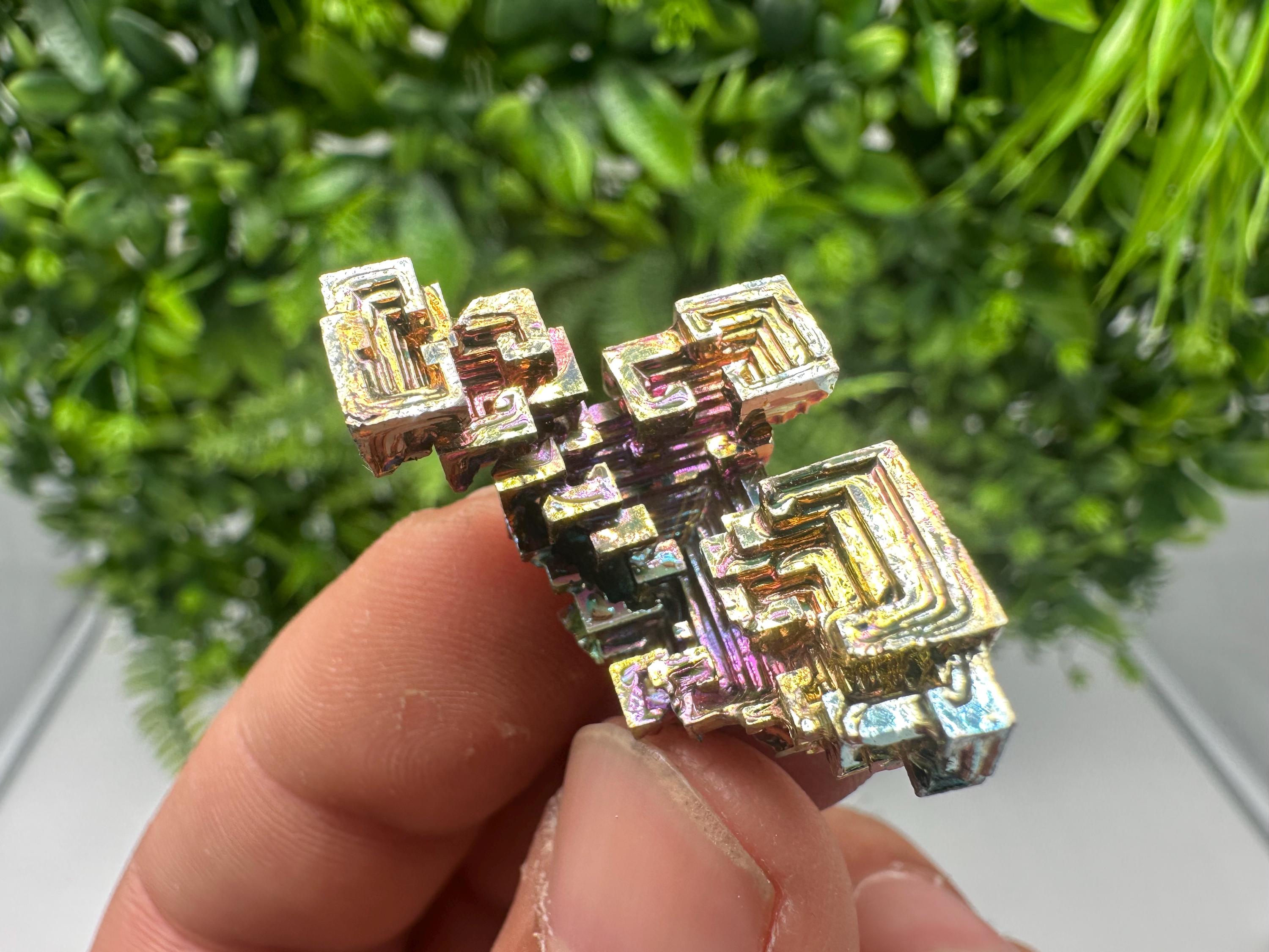 Rainbow Bismuth Crystal: Rare Gemstone Collection Piece