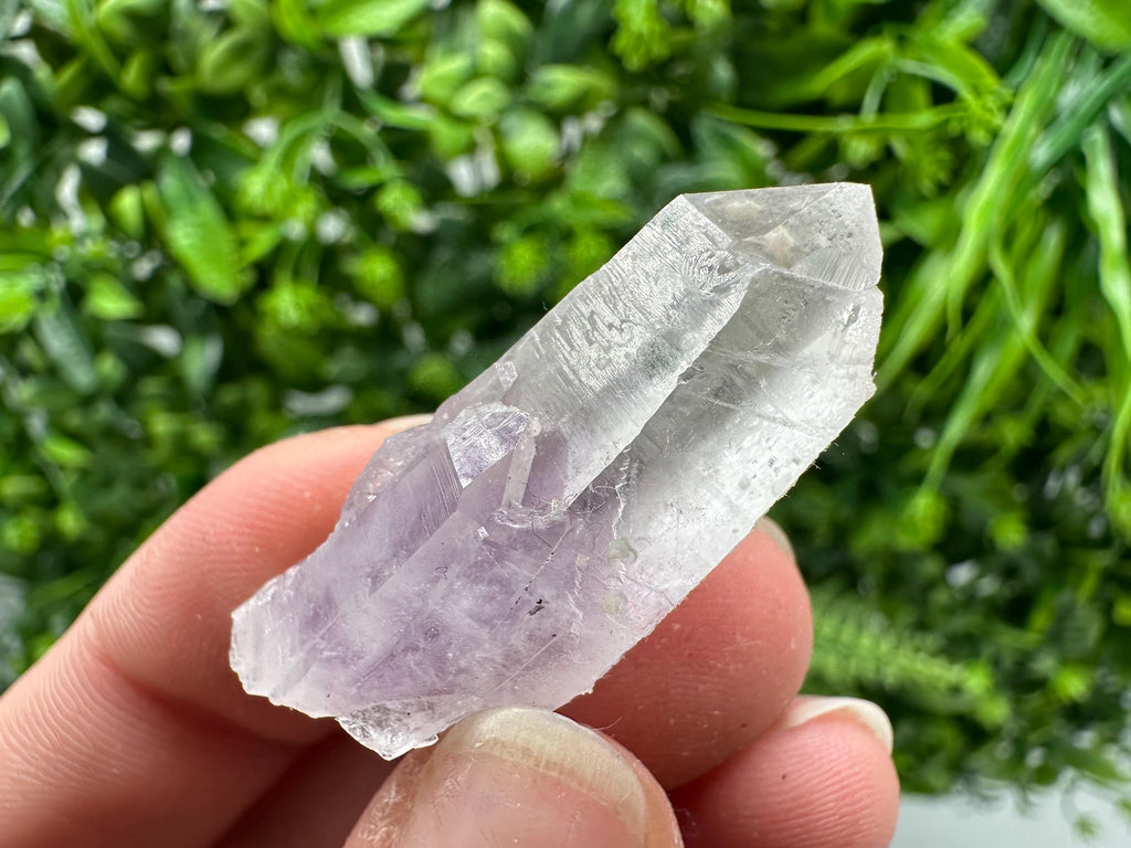 Phantom Amethyst Crystal with Cerussite, Bulgarian Mineral Specimen