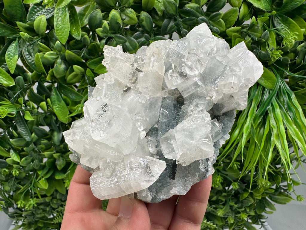Apophyllite Stilbite on Chalcedony: Natural Mineral Specimen, India