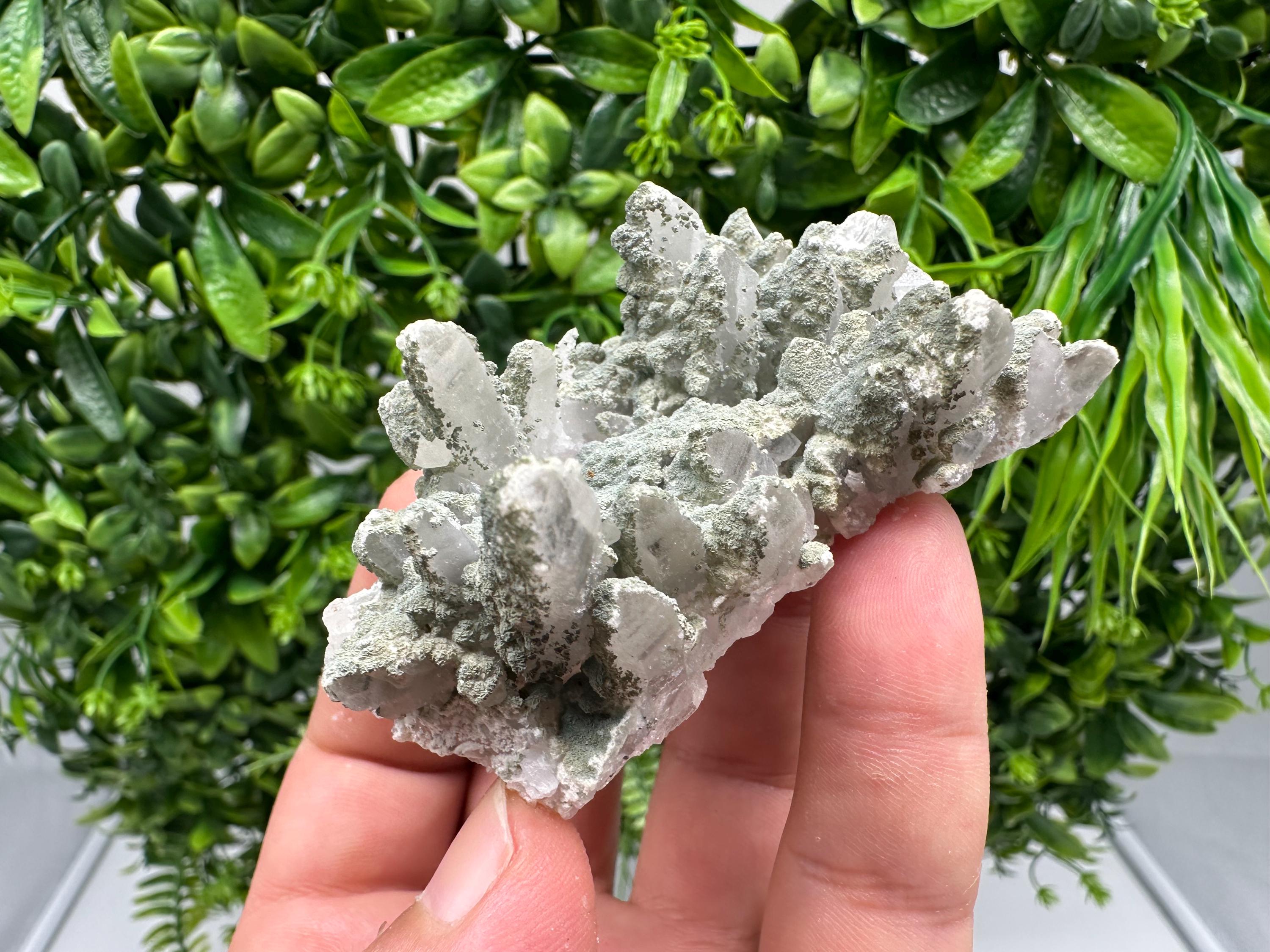 Chlorite Quartz Mineral Specimen, Borieva Mine Bulgaria, Home Decor Stone