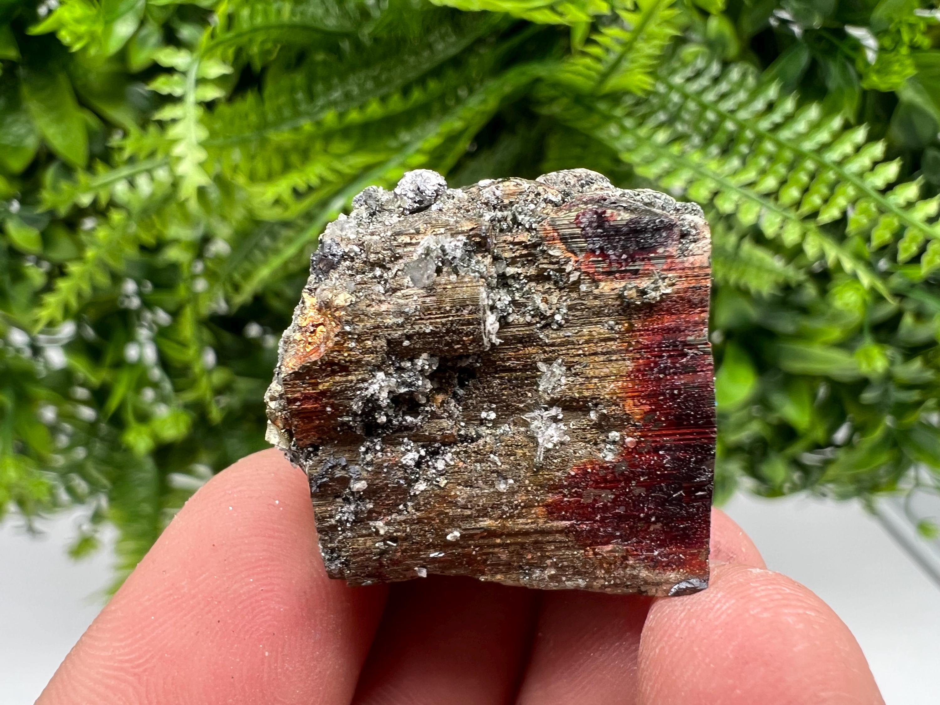 Red Rainbow Pyrite Hematite Cluster, Borieva Mine Crystal, Home Decor Stone