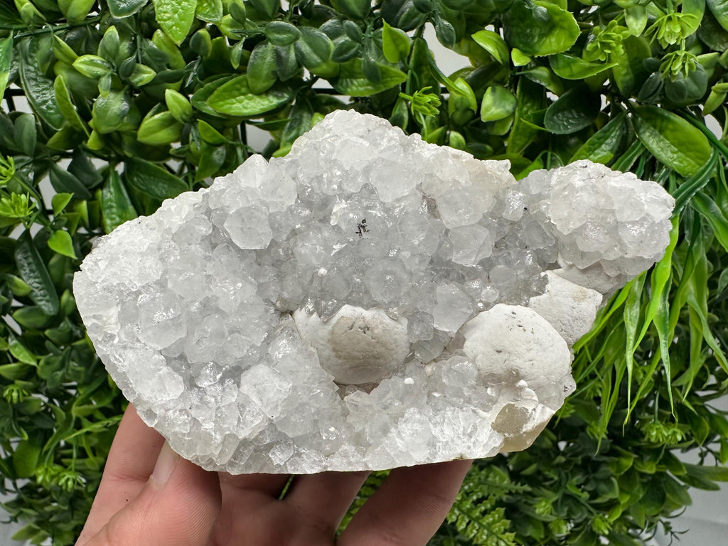 Transparent Apophyllite on Chalcedony, India Mineral Specimen