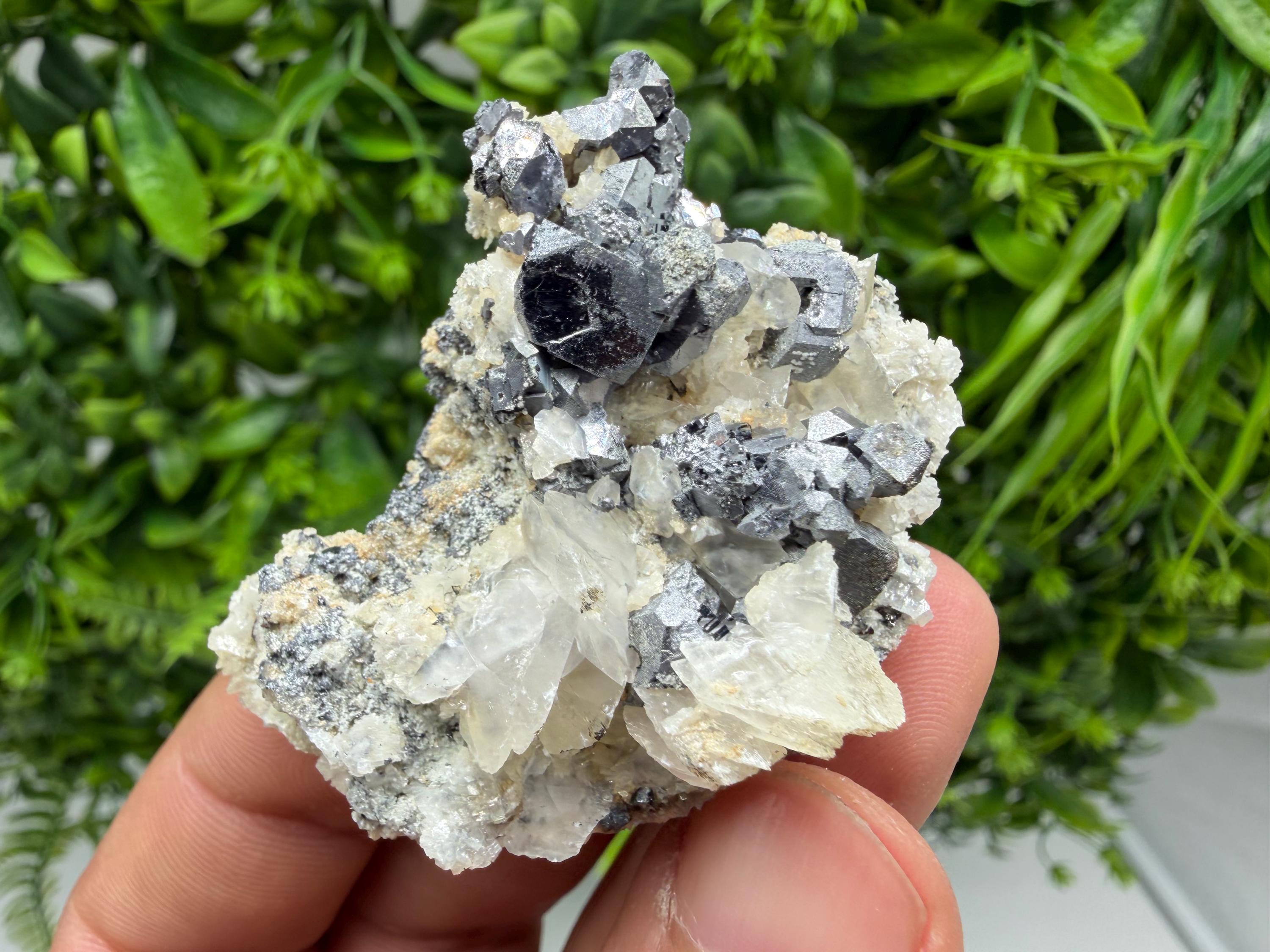 Galena Spinel with Quartz and Calcite, Borieva Mine Mineral Specimen